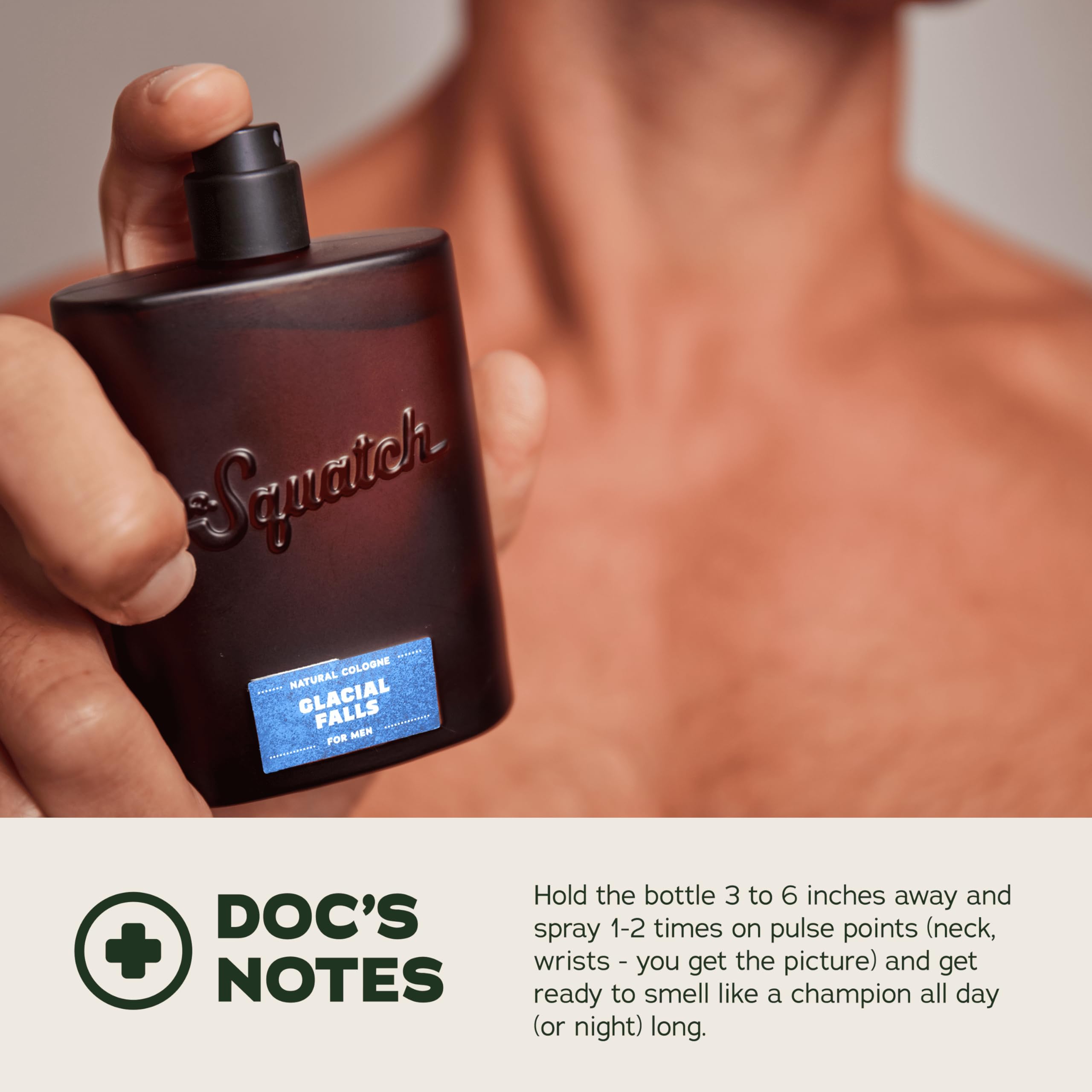 Dr. Squatch Men's Cologne Glacial Falls - Natural Origin Fragrance - Manly Fragrance of Bergamot, Clove, and Cedar - Inspired by Fresh Falls Bar Soap