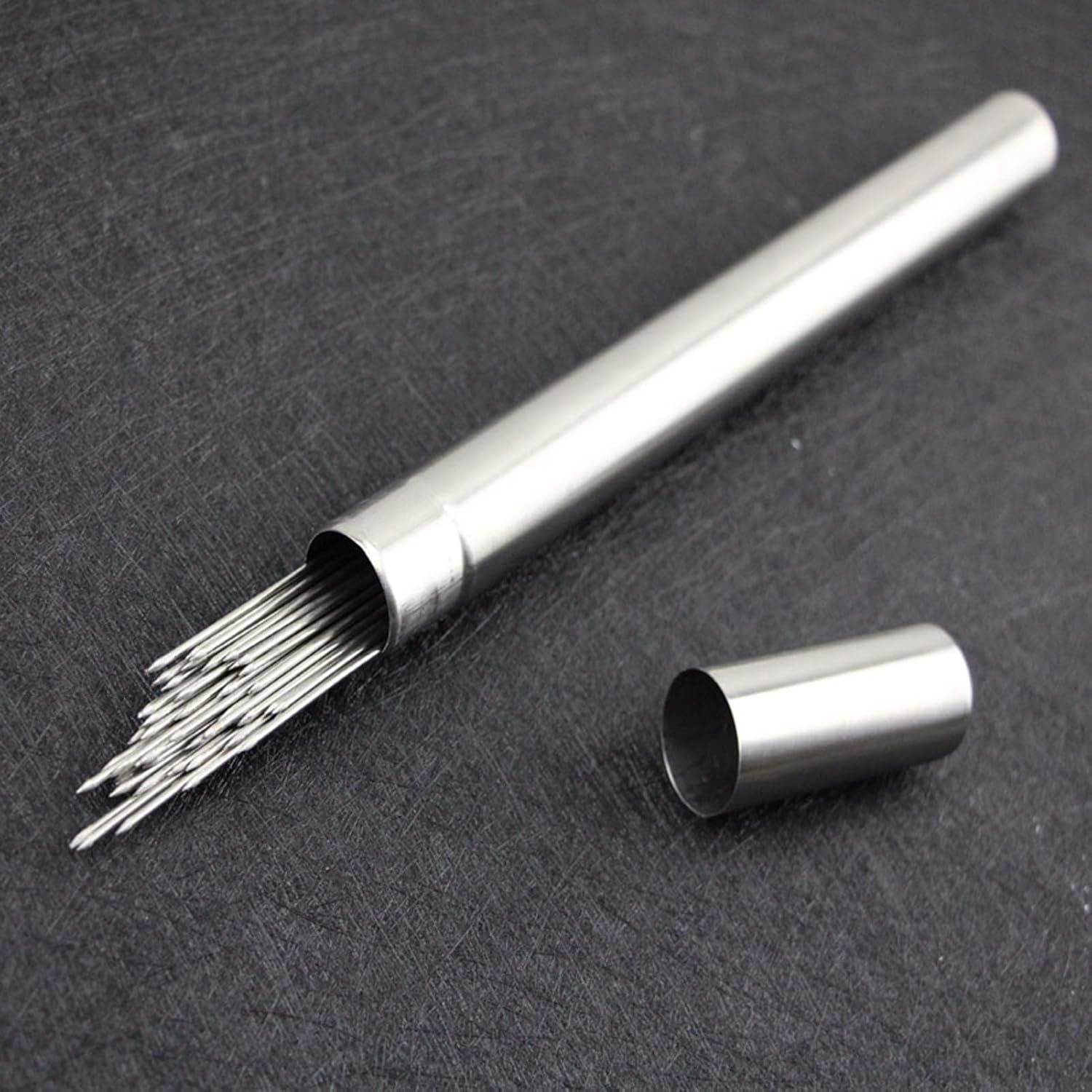 Round BBQ Barbecue Shish Sticks with Storage Box, Kabob Skewers, Stainless Steel Grilling Skewers, for Meat Shrimp Chicken Vegetable, 100pcs