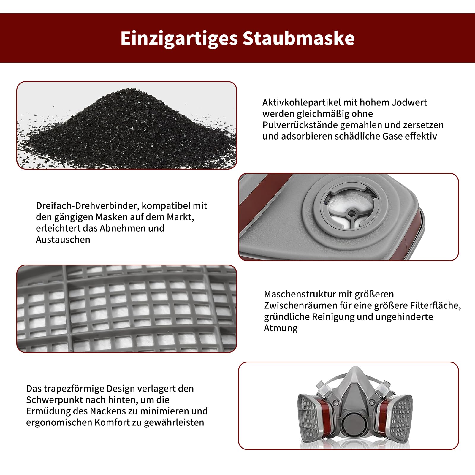 10 filtros para máscara respiratoria, 6001 para máscara pintura, cartuchos de vapor orgánico, filtro químico de pintura contra polvo, gas, vapores orgánicos, con 6100/6200/7501/7502/6502/6800