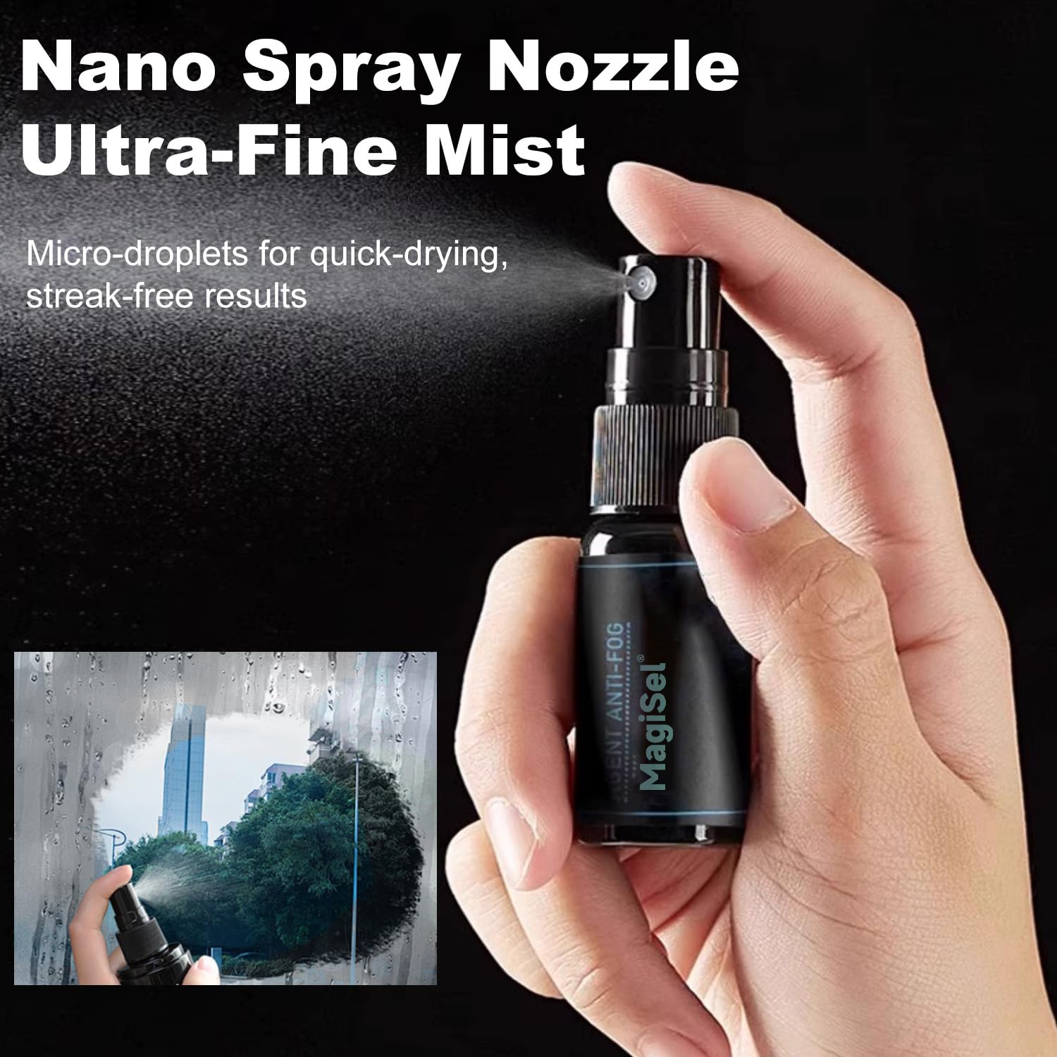 2PCS Spray Antiappannamento, Anti Fog Spray per Occhiali, Spray Antiappannante Anti-Appannamento Spruzzino Detergente per Maschere Sub e Occhialini Nuoto, Protezione Antiappannamento Tutti i Vetri