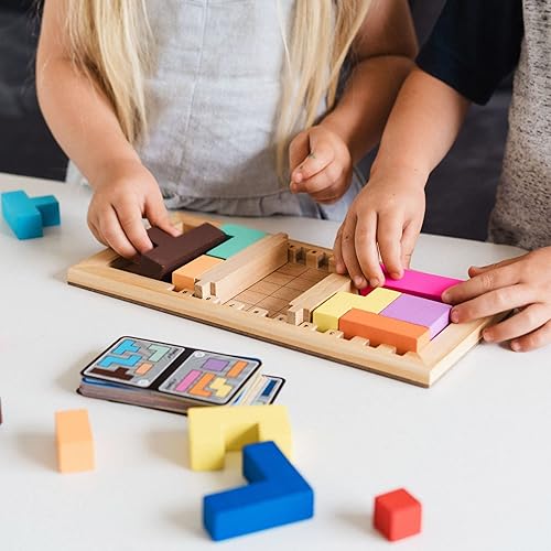 Miniatura 5 de Katamino Family Juego de rompecabezas de madera para niños y padres Juegos de mesa educativos para niños pequeños y niños de todos los niveles
