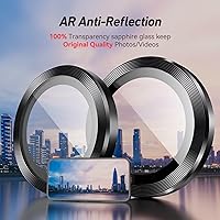 Vista 4 de Jeluse Paquete de 2 protectores de lente de cámara para iPhone 16 Pro Max/iPhone 16 Pro/iPhone 15 Pro Max/iPhone 15 Pro/iPhone 14 Pro Max/iPhone 14