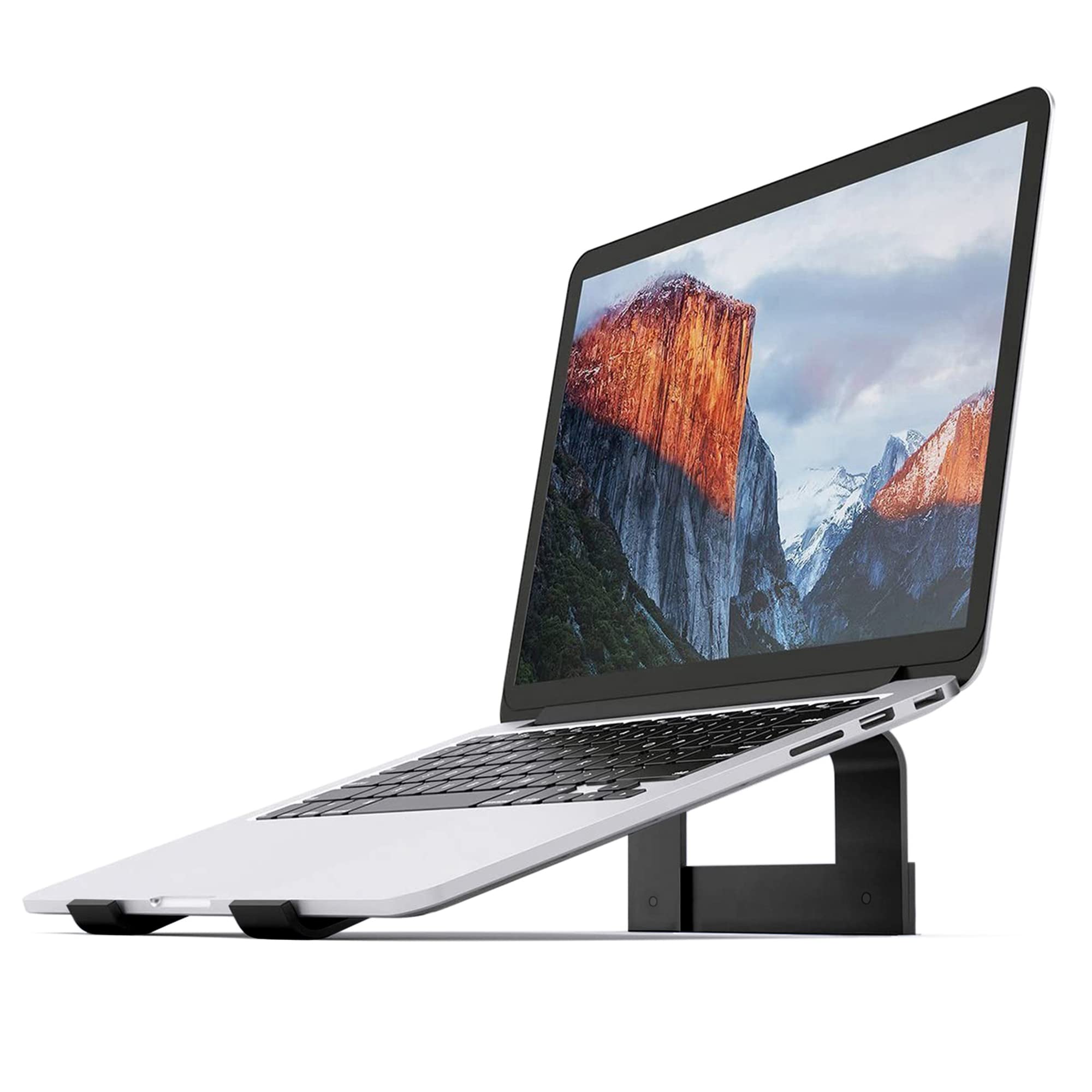 elove Laptop Stand for Desk, Portable Iron Stand Laptop Riser with Ventilated Design for Overheat Protection for 11-17 Inch laptops, Ergonomic Desktop Stand – Matte Black