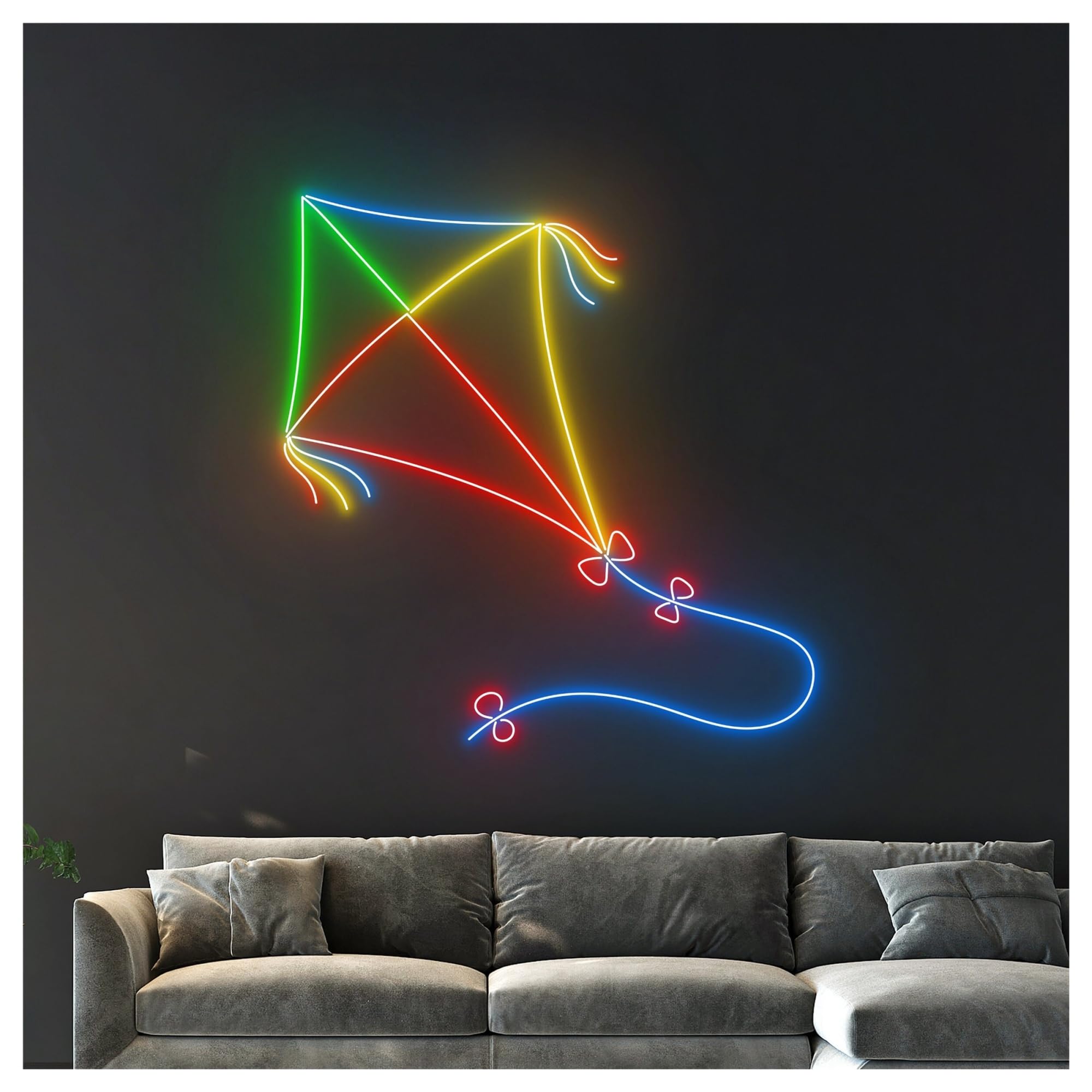 Luces de neón Letrero De Neón Cometa Para Habitación, Decoración Pareja Para Escaparates, Entradas Negocios, Pared Brillante 55cm