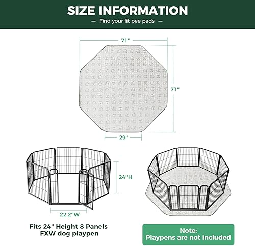 Miniatura 3 de FXW - Almohadillas lavables para orina de perros con superabsorbencia, diseñadas específicamente para corralito FXW RollickHomeplus de 24 pulgadas 8