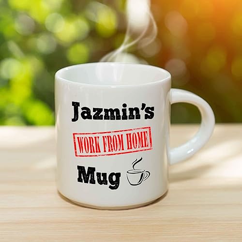 Miniatura 3 de Jazmin's Coffee Mug - Personalized Ceramic Work From Home WFH Cup with Name, Custom Mug, Customized Birthday/Christmas Gift, Holiday Present, 11 Oz