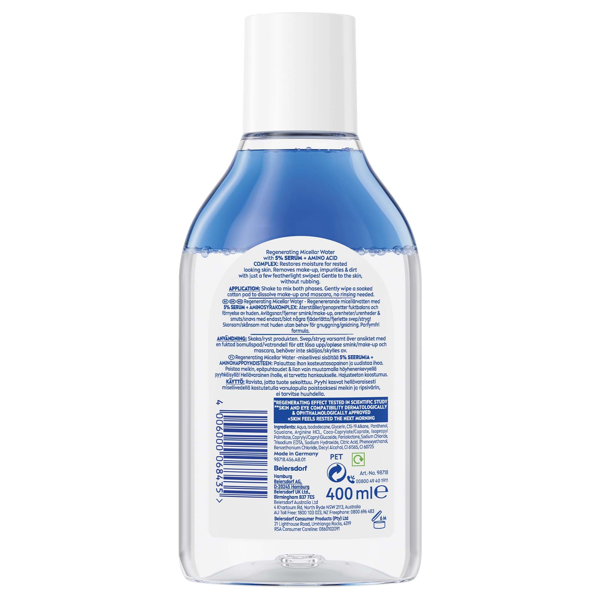 NIVEA Regenerating Serum Infused Micellar Water with Amino Acid, 400 ml