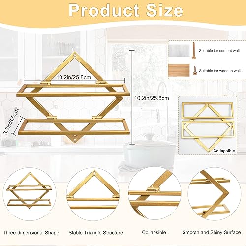 Miniatura 2 de AUHOKY Soporte de metal para vino montado en la pared, organizador plegable para 2 botellas de licor, colgador de exhibición de botellas de vino