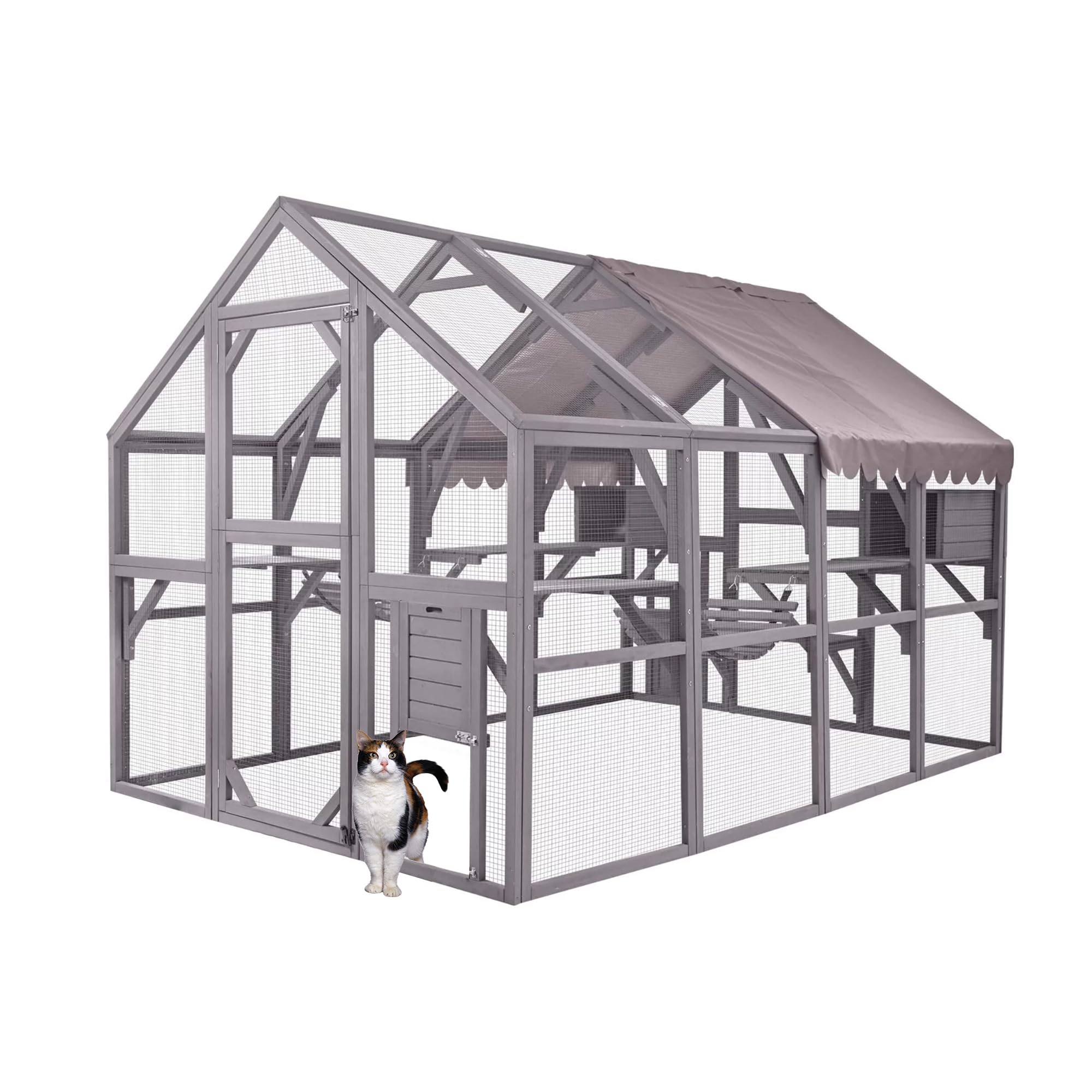 MaxxPet Grande Gabbia - Gatti - Voliera per gatti - Alloggiamenti per gatti - 280x188x188 cm
