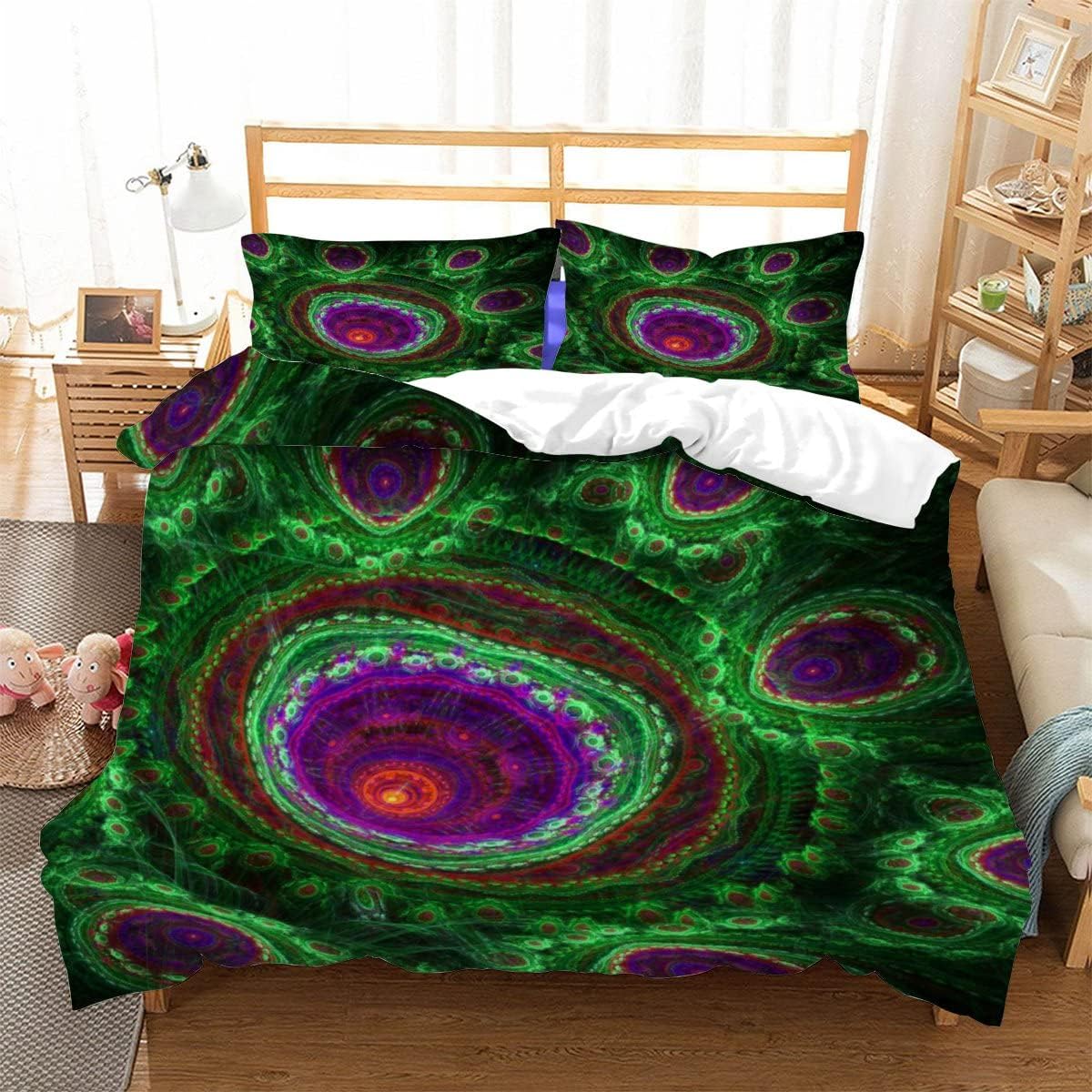 3D Duvet Cover 3 Pieces Sakura Train Pattern Printed Bedding Duvet Cover with Zipper Closure Soft Microfiber（200X200Cm）