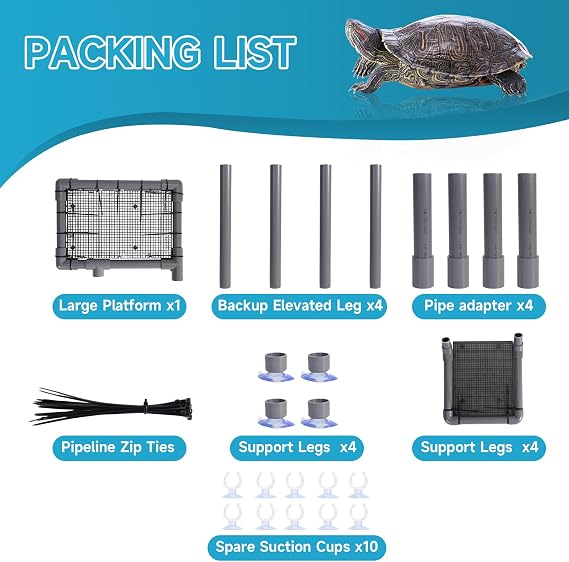 SKARUS Standing Turtle Basking Platform Ramp for 15-75 Gallon Aquariums