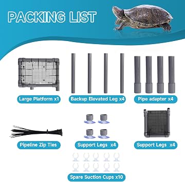 SKARUS Standing Turtle Basking Platform Ramp for 15-75 Gallon Aquariums