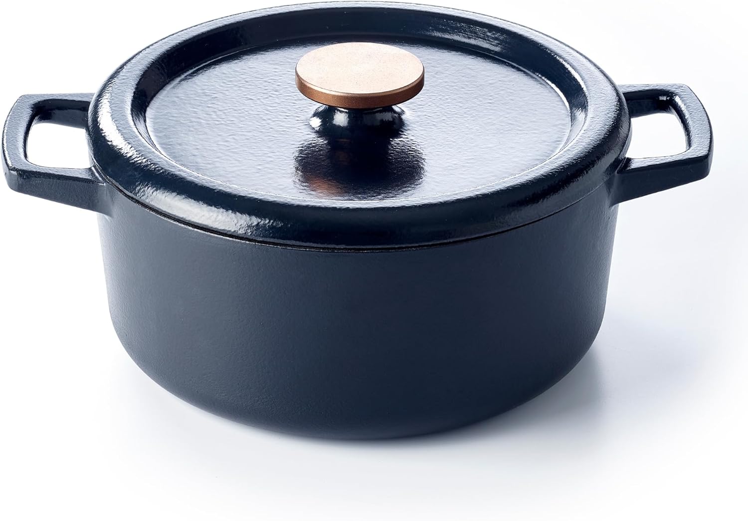Alva Nori 5-Qt Enameled Cast Iron Dutch Oven – Black | No PTFE/PFOA | 3-Layer Enamel | Induction & Oven Safe | Non-Toxic, Easy-Clean Casserole Pot with Lid & Bronze Knob