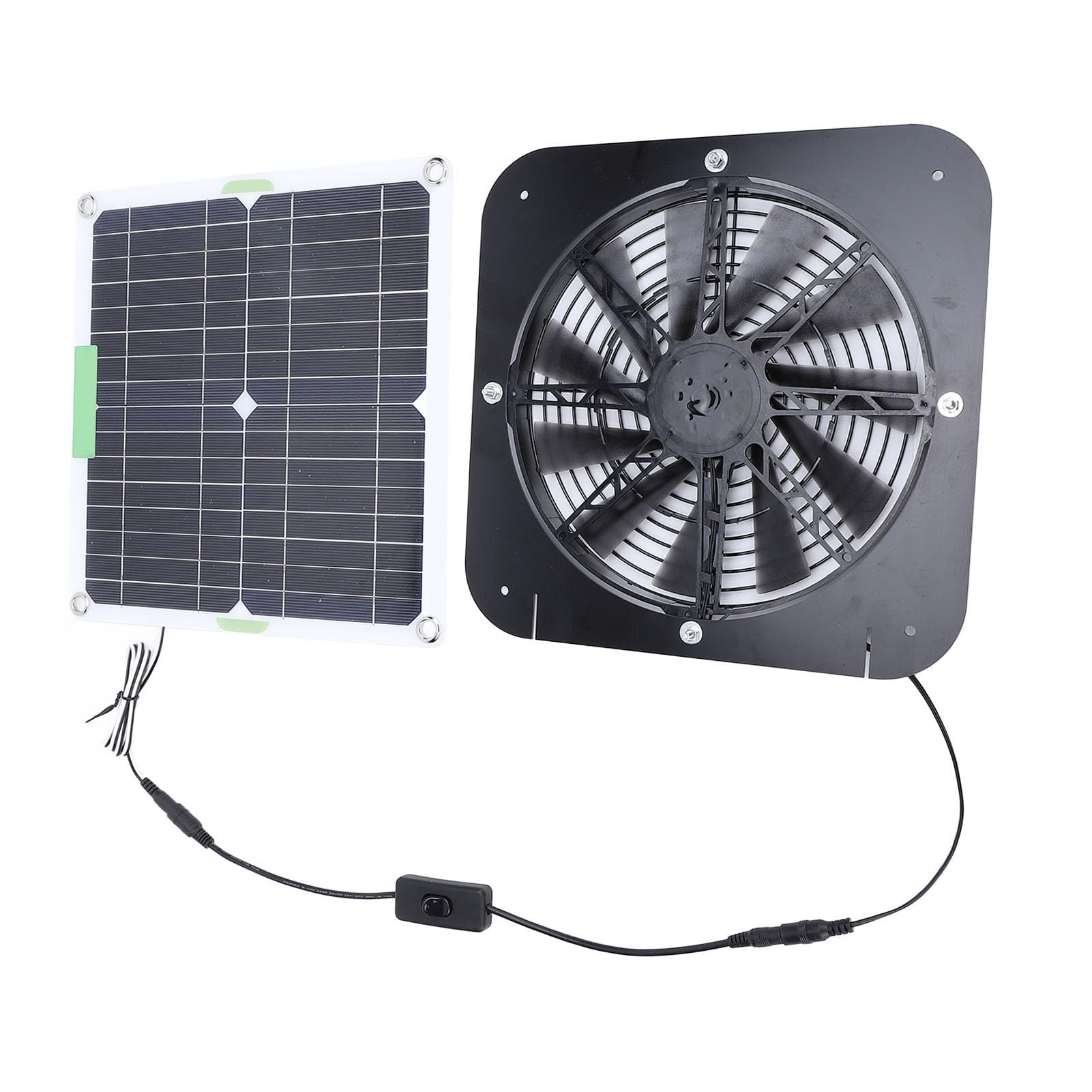Zunate Extractor de Aire Solar, Ventilador de ático Solar de Silicio Monocristalino de 100 W, Extractor de Techo con Energía Solar, Ventilador de Ventilación Solar de 13,5 Pulgadas para