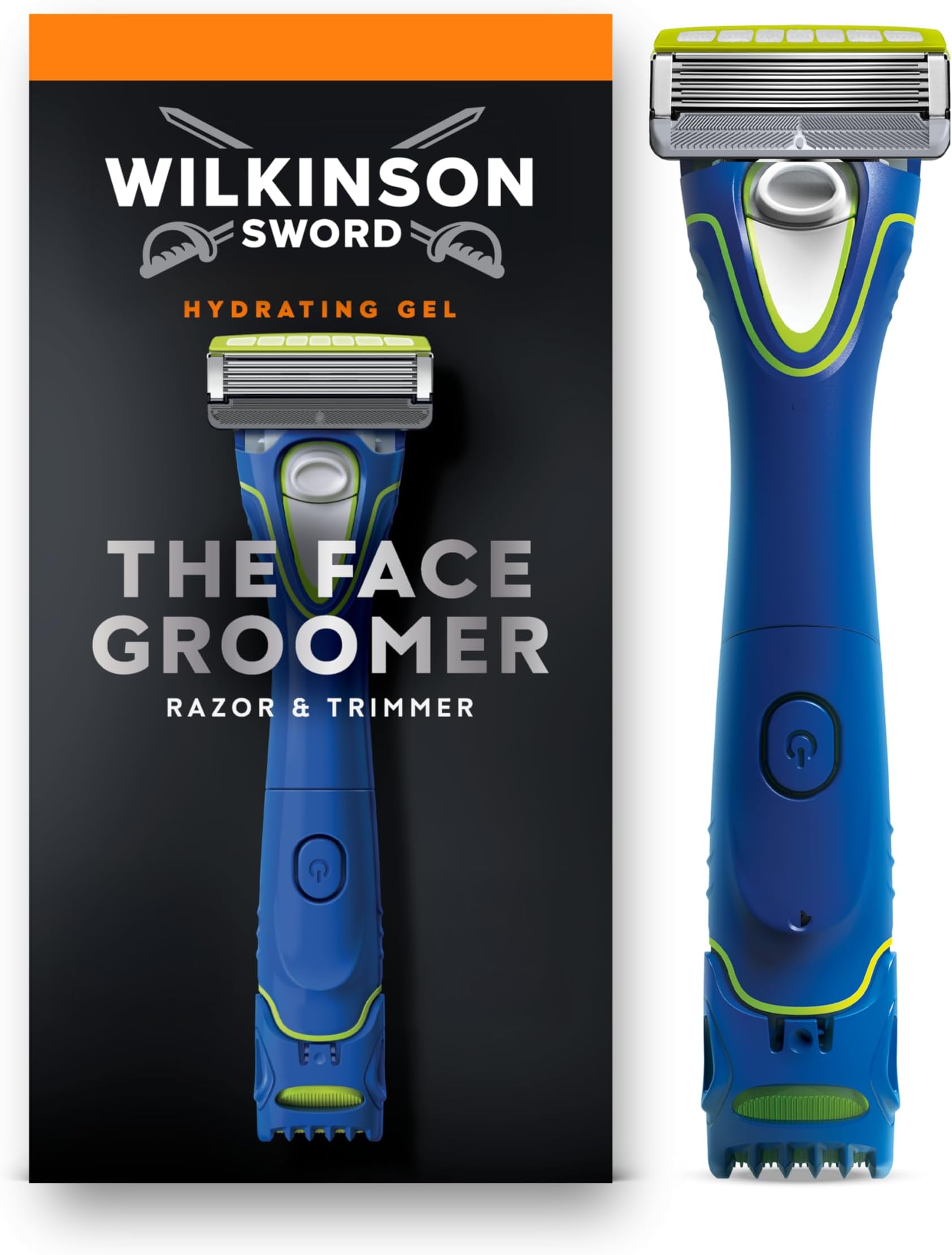 Hydro 5 Groomer Shaver, Yellow, 1 count, Moisturizing Gel Reservoir, Compact Trimmer, Adjustable Trimmer, for Men's Personal Grooming