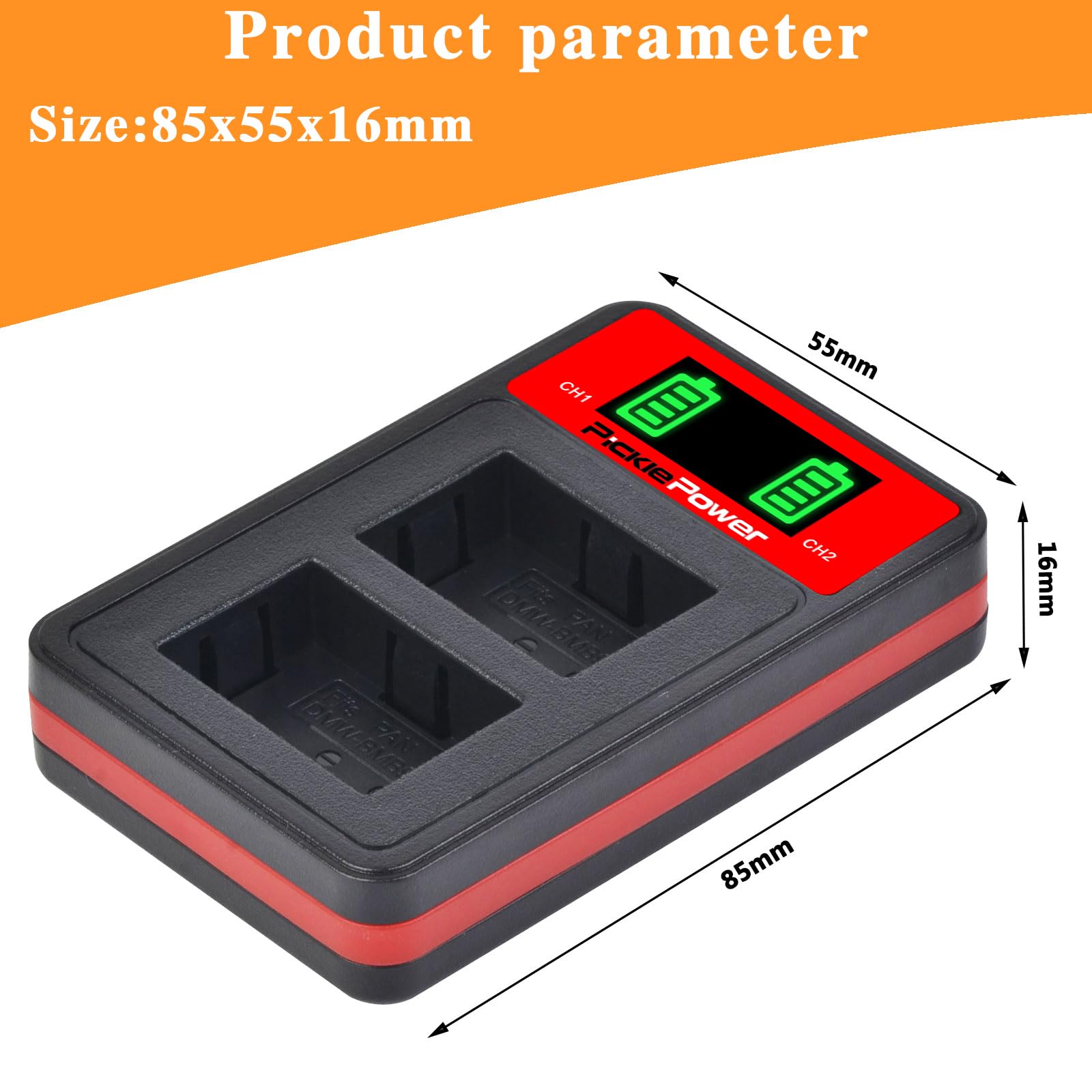 Batterie E Caricatore Per Panasonic Lumix - 2x DMW-BMB9E, 1360mAh - Foto 5