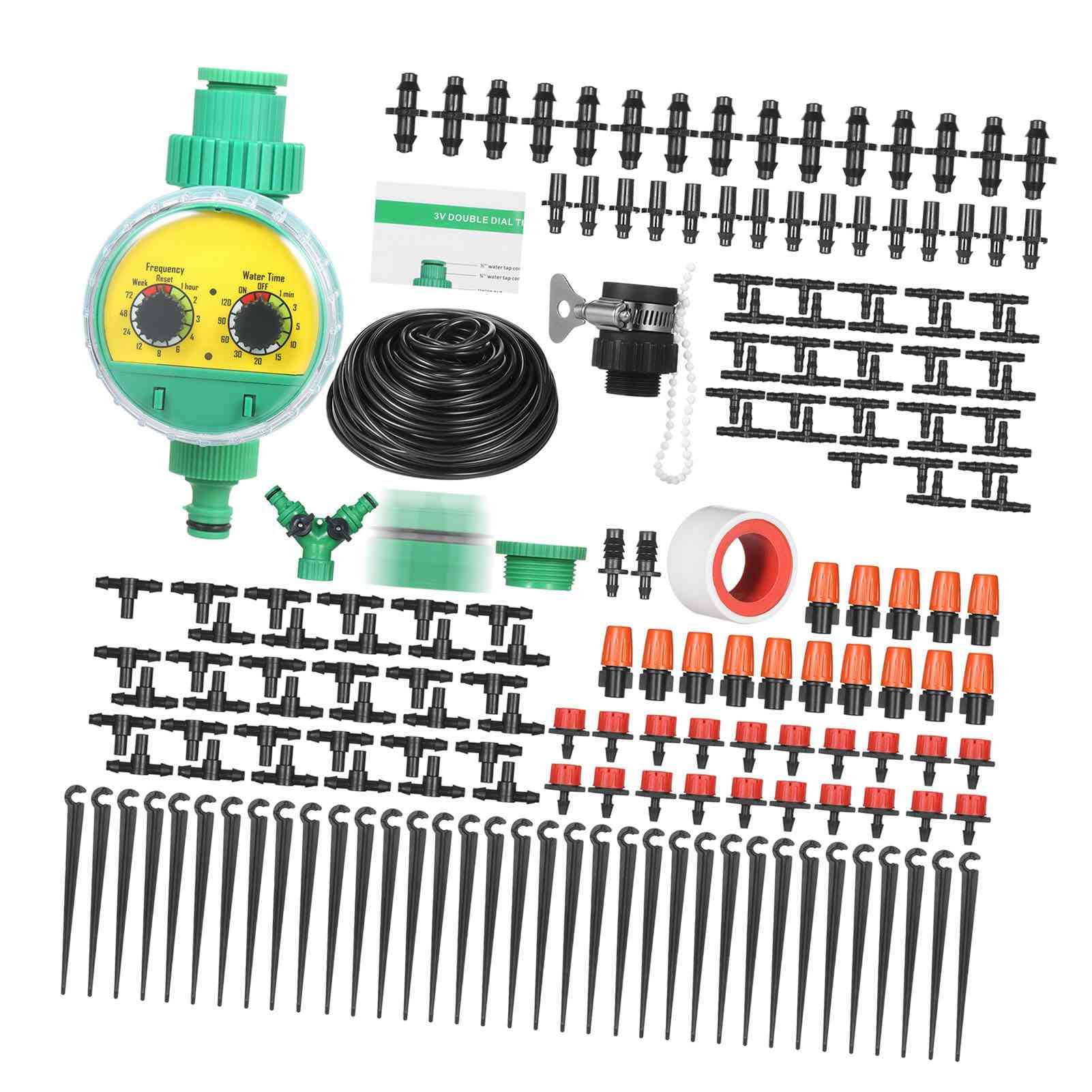 Kit di Irrigazione a Goccia Giardino Fai Te per Risparmiare Tempo e Acqua per Giardini, Serre, Cortili, Prati, Aiuole, Piante in Vaso, Cestini Sospesi, Coltura, Verdure,