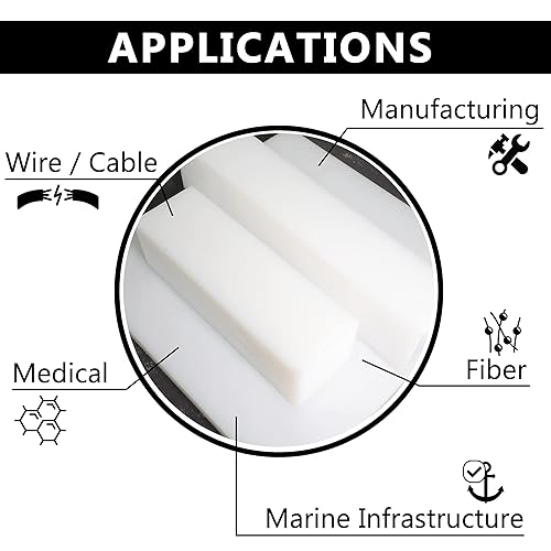 Miniatura 5 de UHMW Bloque de roscado de polietileno de peso molecular ultra alto, bloques de plástico sólido rectangular para mecanizado de mejoras para el hogar,
