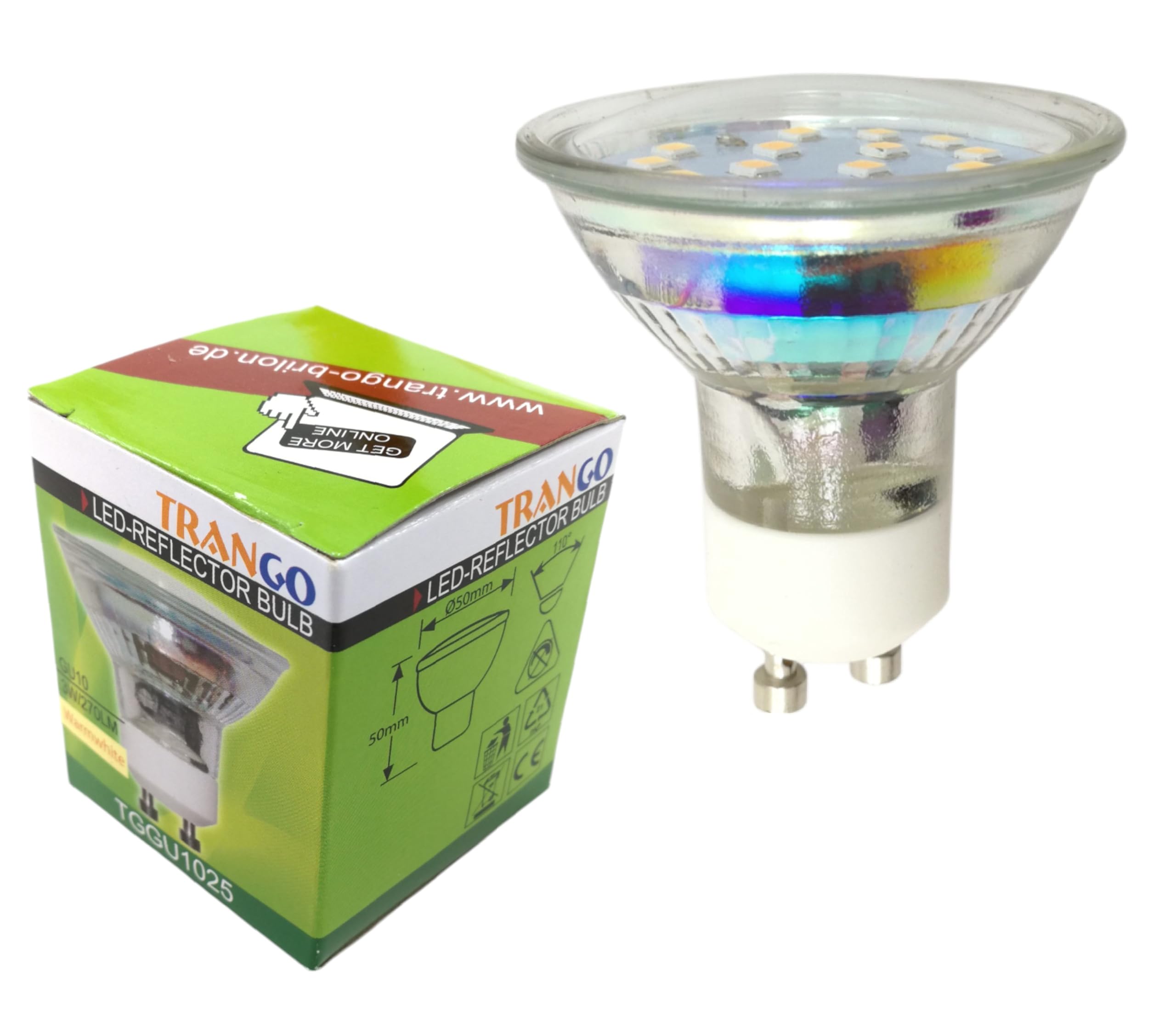 Trango 6er Set IP65 Bad Einbaustrahler 6729IP65-068-5WAK Edelstahl poliert inkl. 6x 5 Watt GU10 LED Leuchtmittel 3000K warmweiß Außen Einbauleuchte, Bad Leuchte, Deckenspot, Dusche Deckenleuchte