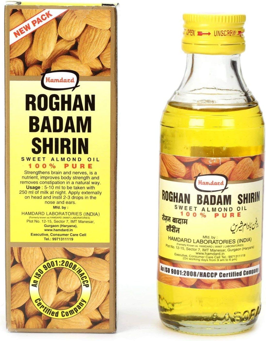 ECH Natural Pure Herbal Roghan Badam Shirin Sweet Almond Oil, 100ml.