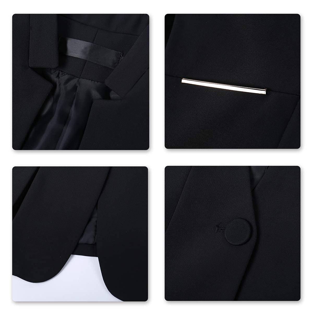 Yynuda - Completo tailleur da donna, 2 pezzi, Slim Fit, Giacca a bottone unico, con gonna o pantalone, da ufficio