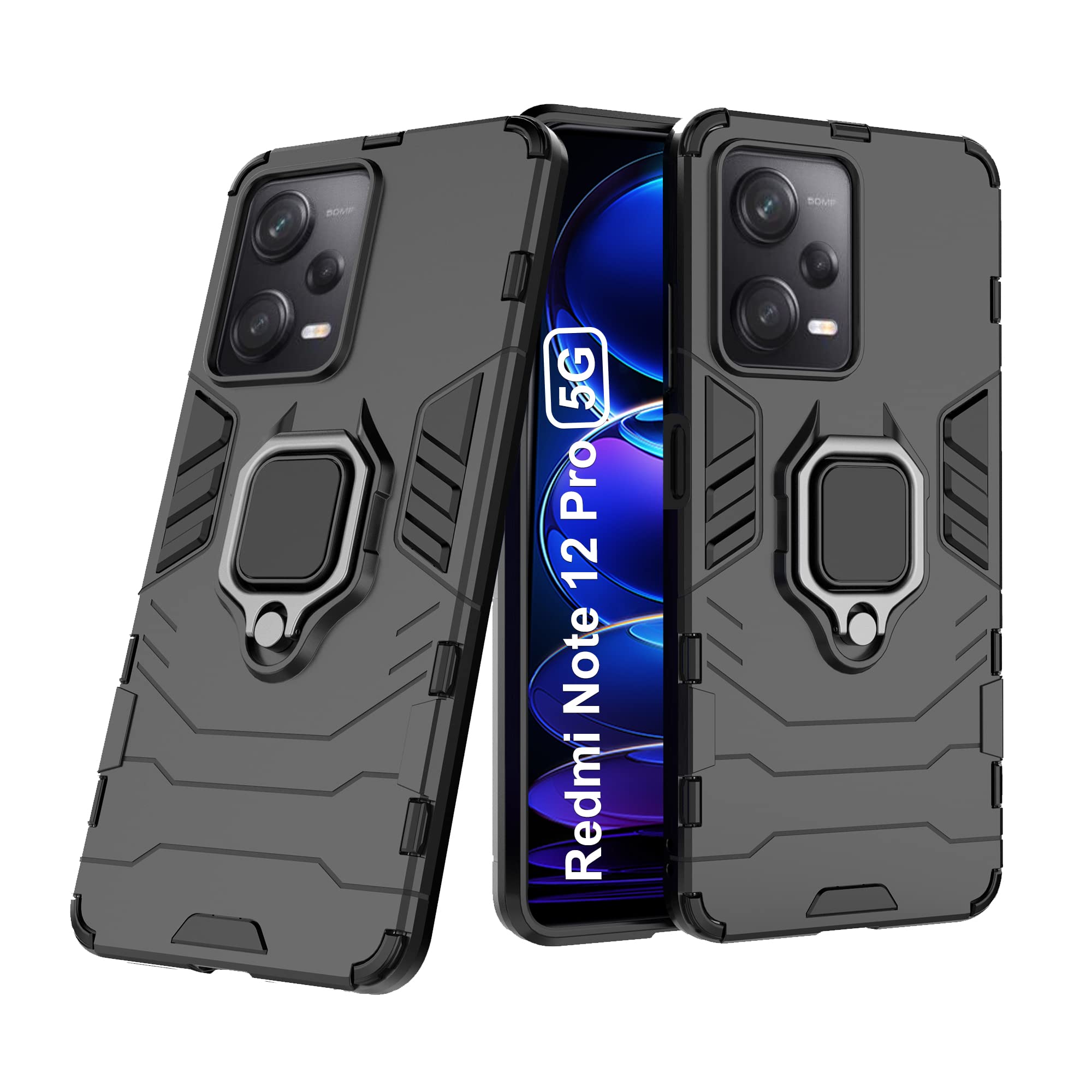 CEDO Rugged Redmi Note 12 Pro (5G) Defender Case | Rotating Ring Holder & Kickstand in-Built | Military Grade Armor | Bumper Back Cover (Black) (B0BSGSBVWP) Amazon Price History, Amazon Price Tracker