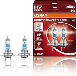 Lâmpada H7 OSRAM Night Breaker Laser, Luz Branca/Amarela