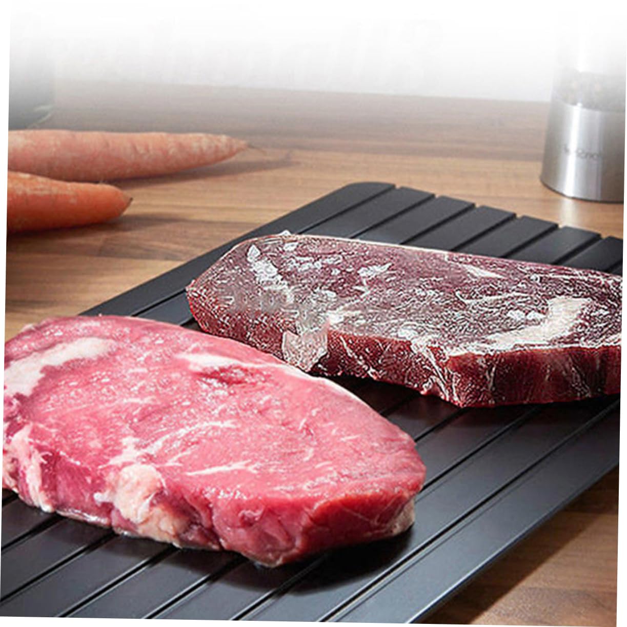 COLLBATH 3piezas Bandeja De Descongelación Rápida De Gruesa y Rápida Para Carne Pechugas De Pollo Chuletas De Cerdo Fácil De Limpiar y Usar