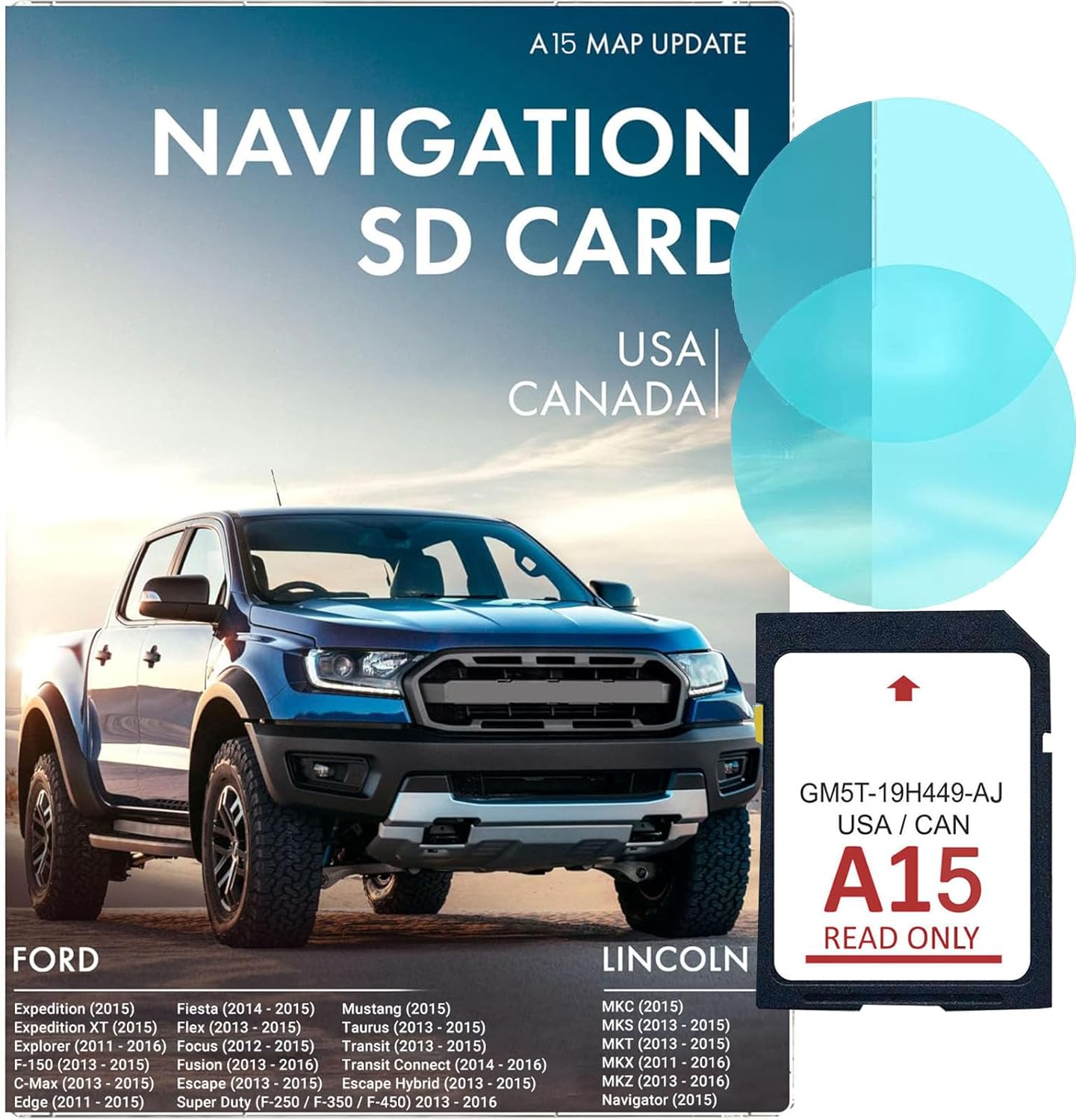 2025 Final Version Navigation sd Card Fits Ford/Lincoln GPS Card Updated A15 USA Canada Map-GM5T-19H449-AJ-Work with Sync 2 Navigation System