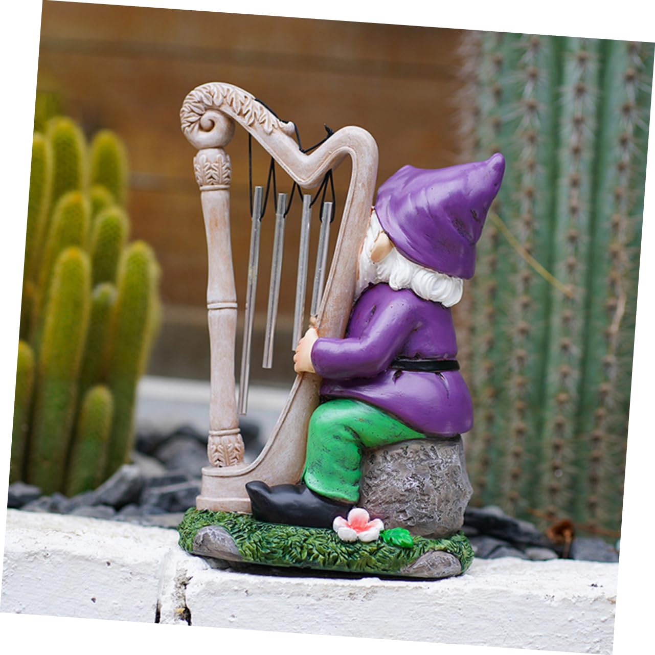 Sosoport GNOME De Jardin Résine avec Éolien Décoration Extérieure Ornement De Jardin Anniversaire