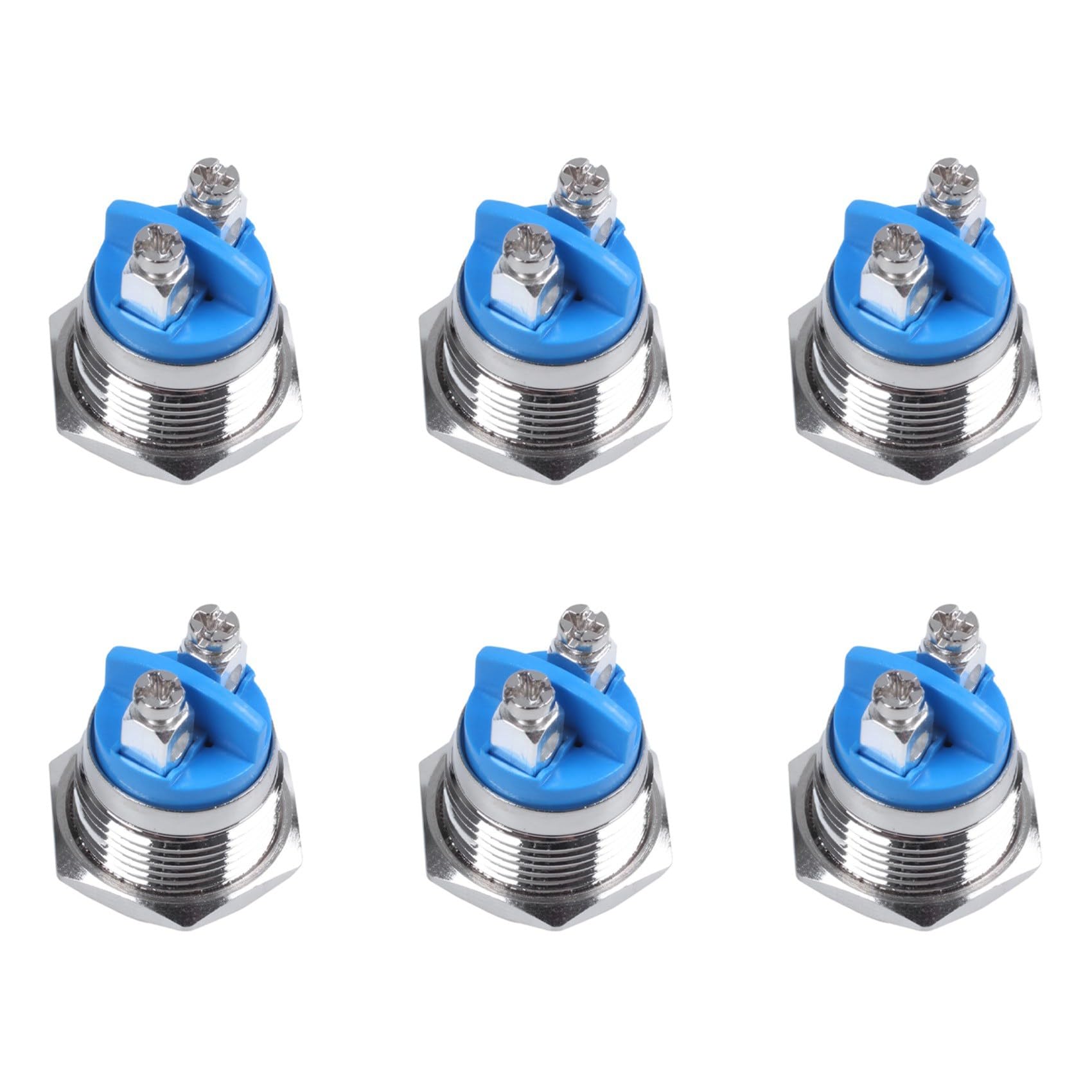 Jnchdghwa As Shown 6Pcs 16Mm High Round High Round Momentary Metal Push Button Switch
