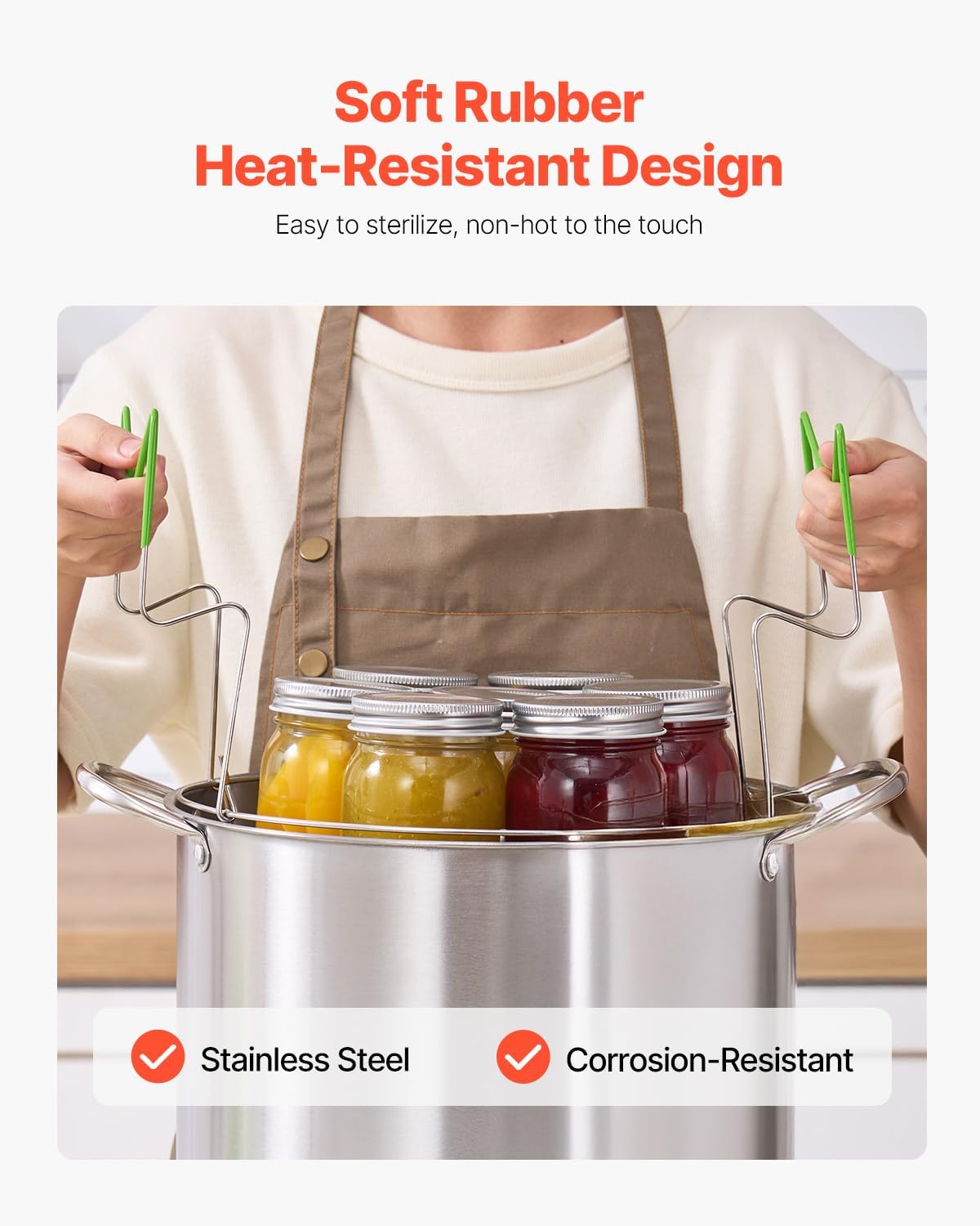 VEVOR Canning Supplies Starter Kit, 9 Pieces Stainless Steel Water Bath Canning Kit for Beginners, Canning Tools Set: Pot, Rack, Lid, Funnel, Tongs, Jar Lifter, Wrench, Magnetic Wand, Bubble Propper