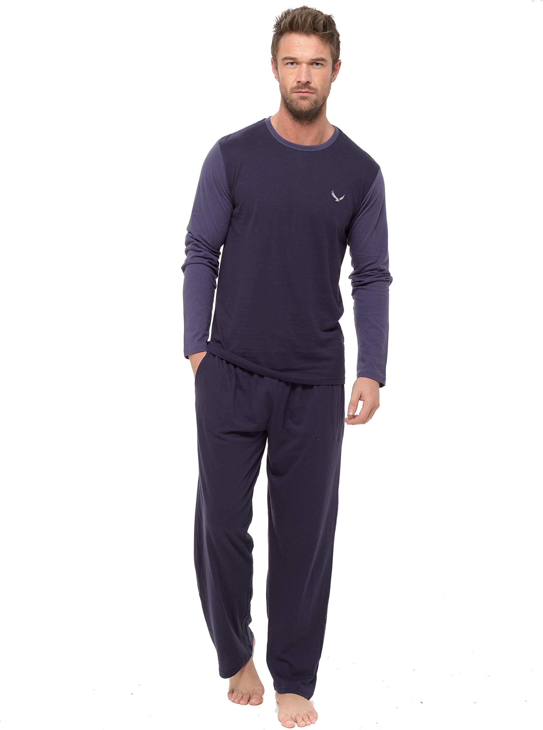 Mens Pyjama Set Top & Pants Cotton Pjs