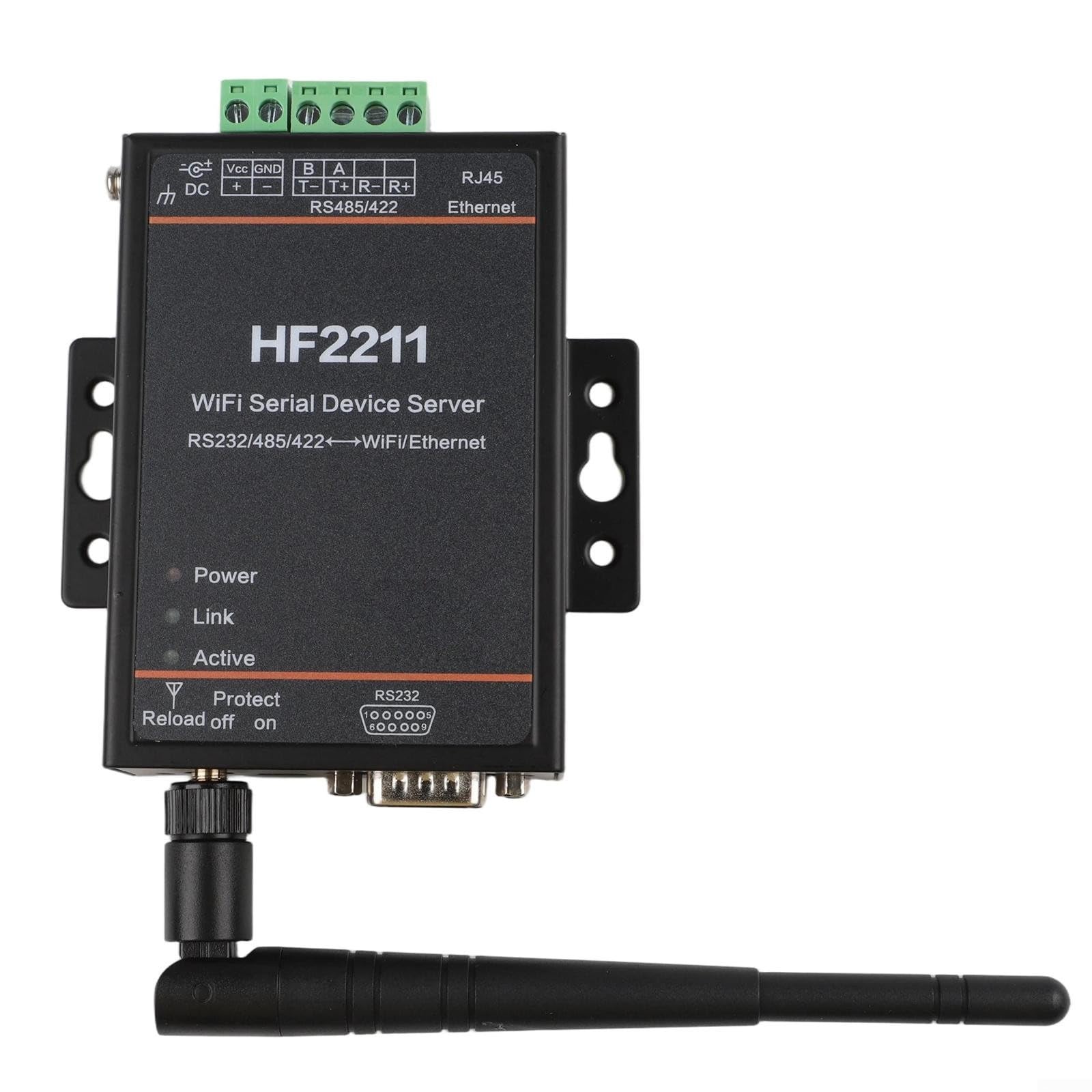 Generisch HF2211 Industrial Serial Port Server RS232/RS485/RS422 a Ethernet Convertidor con WiFi Soporte para Modbus TCP TLS cifrado 5-36VDC