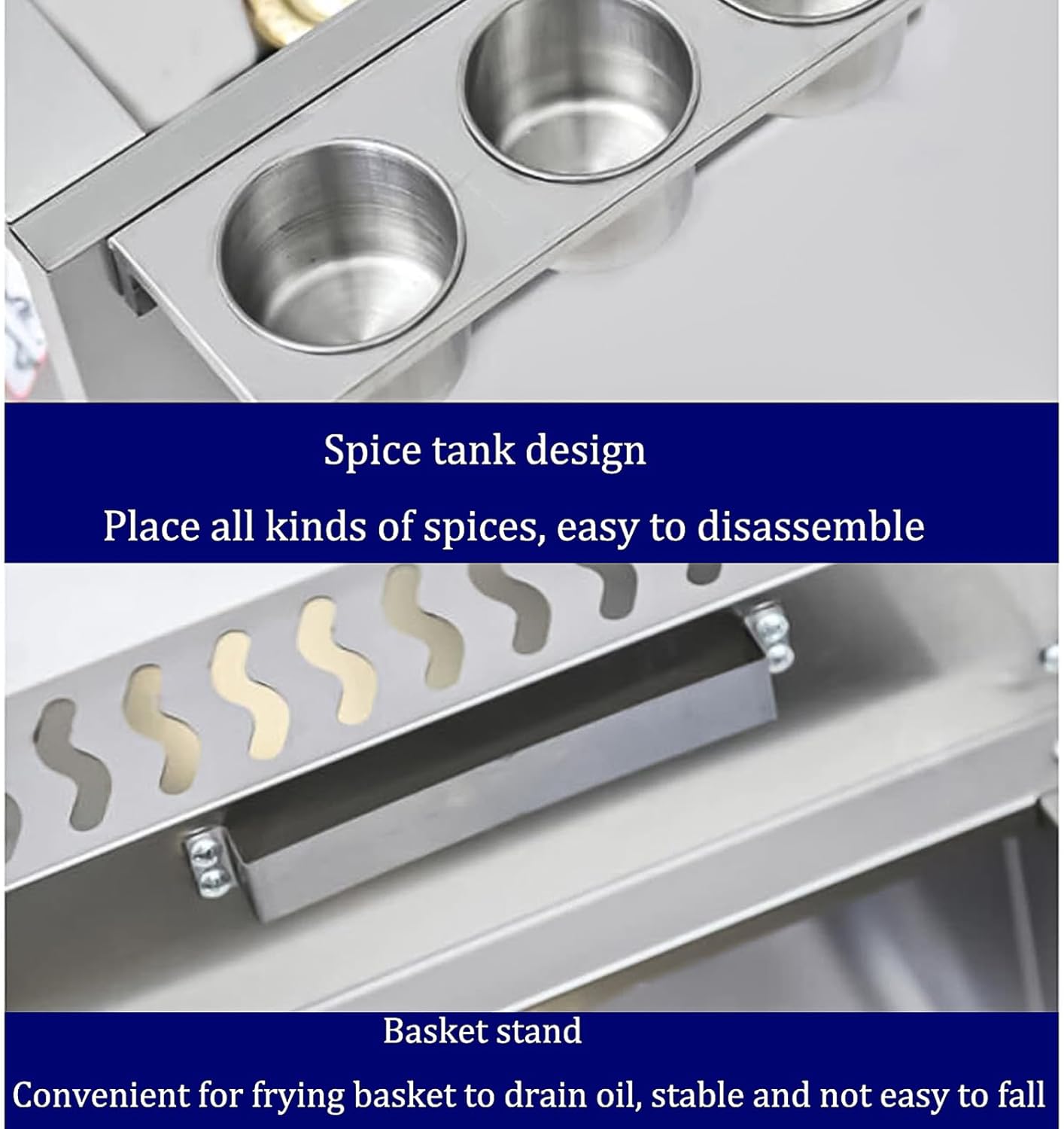 Commercial Stainless Steel Double Basket Gas Fryer, 8L and 18L Capacity Deep Fryer with Lid for Outdoor Cooking, Chicken, Fries and Restaurant Use