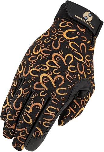 Miniatura 6 de Heritage guante de desempeño Black, Leopard, Brown, Burgundy, Dark Grey, Gallop, Horseshoes, Navy, Pink, Purple