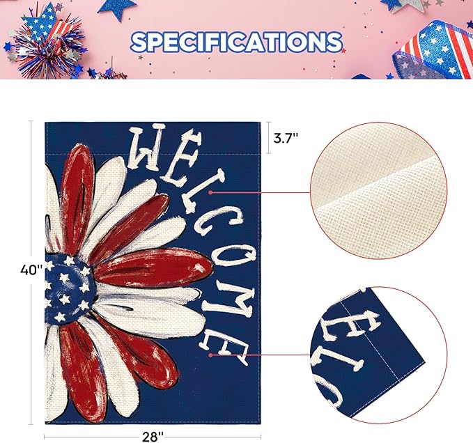 Bandera Patriótica 4 de Julio AVOIN colorlife 28x40 Pulgadas Doble Cara miniatura 3