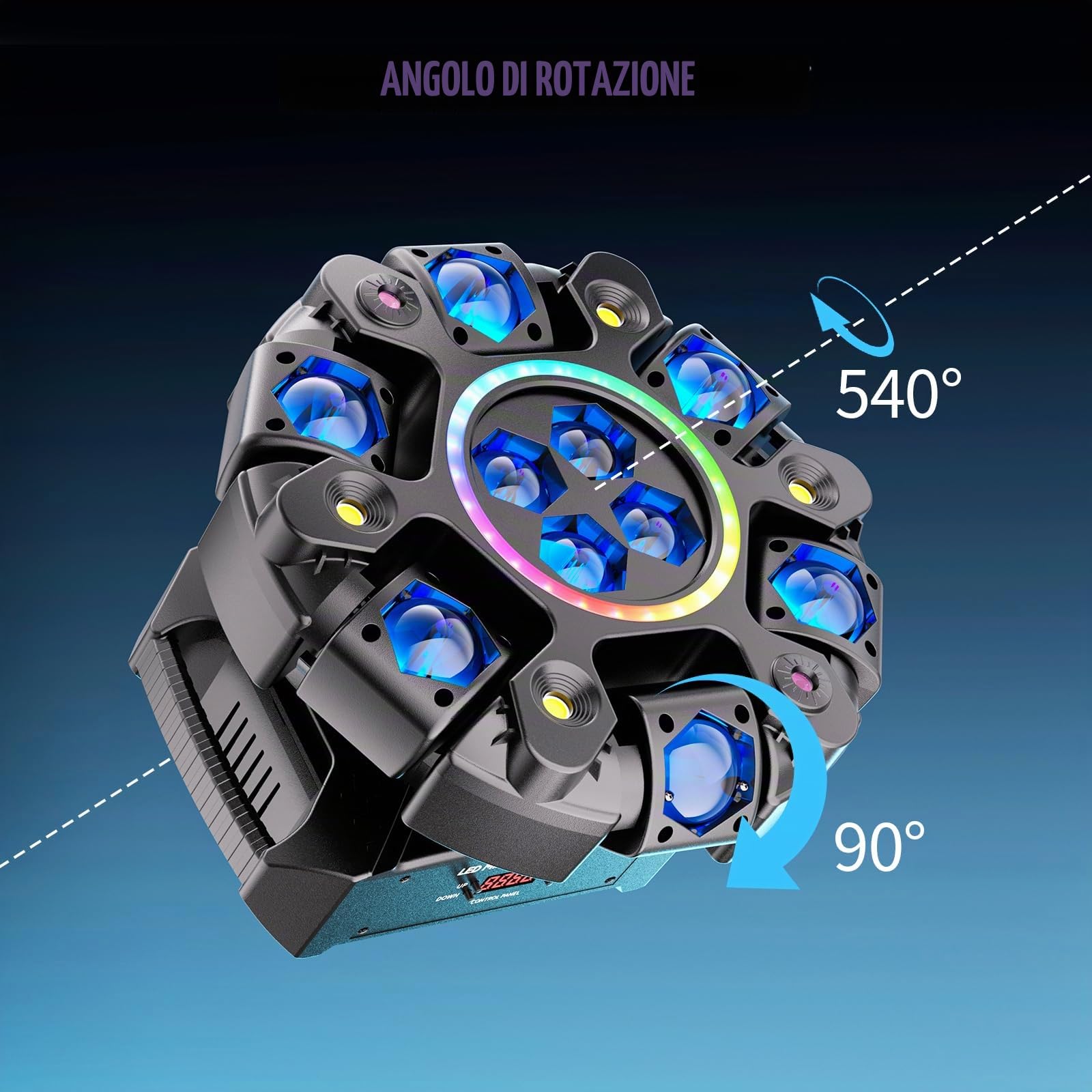 2PCS Teste Mobili LED 180W, Beam Luci da Discoteca RGBW Luci da Palco per Bar Casa Feste Spettacoli Concerti