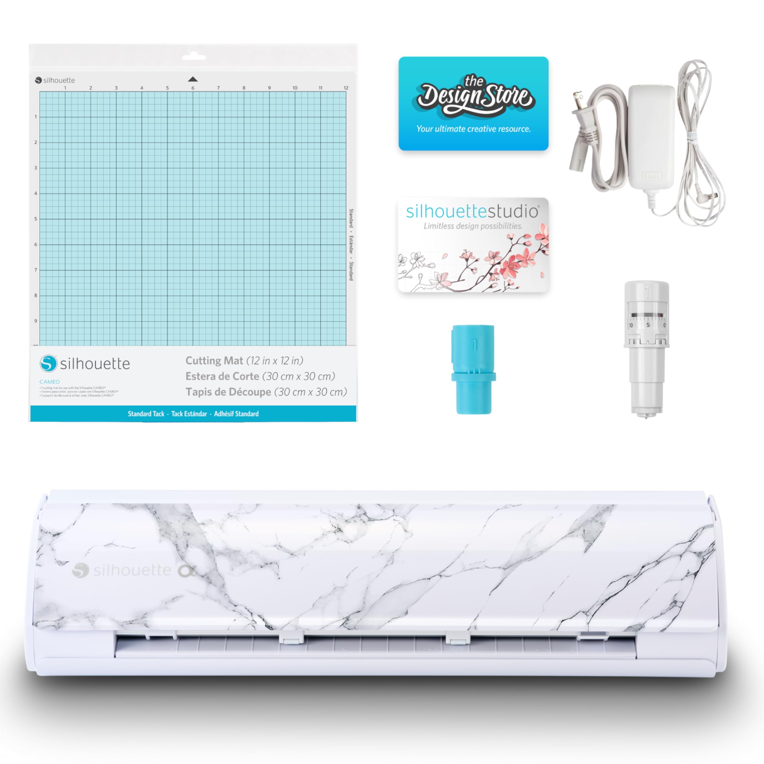 Silhouette America Cameo 5 Alpha - Smart Cutting Machine Bianco Carrara Starter Bundle - Includes Studio Software 24 Oracal Vinyl Rolls Tool Kit & 25 Free Designs for DIY - ES Mat Compatible product thumbnail 2