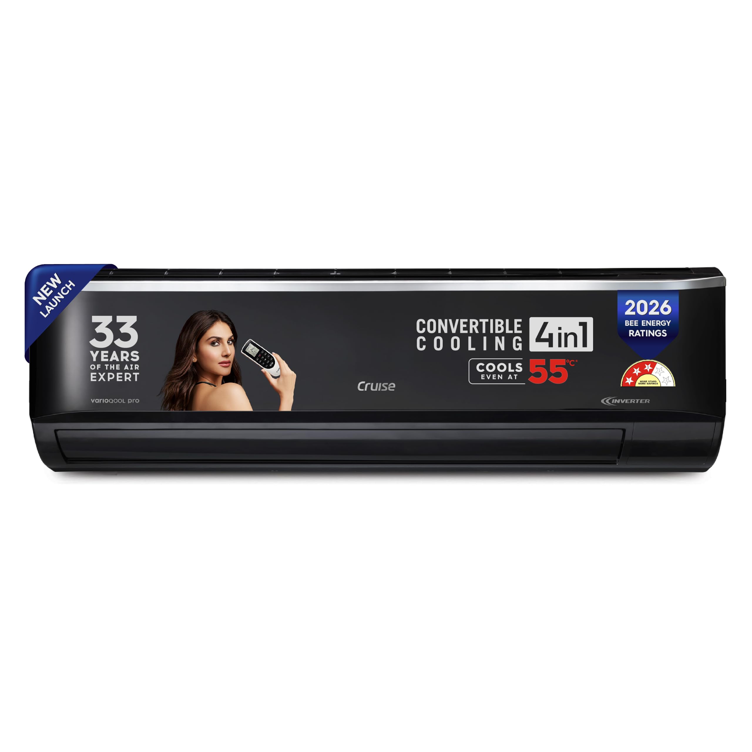Cruise 2 Ton 3 Star Limited Edition Black Inverter Split AC (100% Copper, Convertible 4-in-1, 4-Way Swing, PM 2.5 Filter, Anti-Rust Tech, Cools at 50°C, 2026 Model, CWCVBM-VQ1F243BL, Piano Black)-image-7