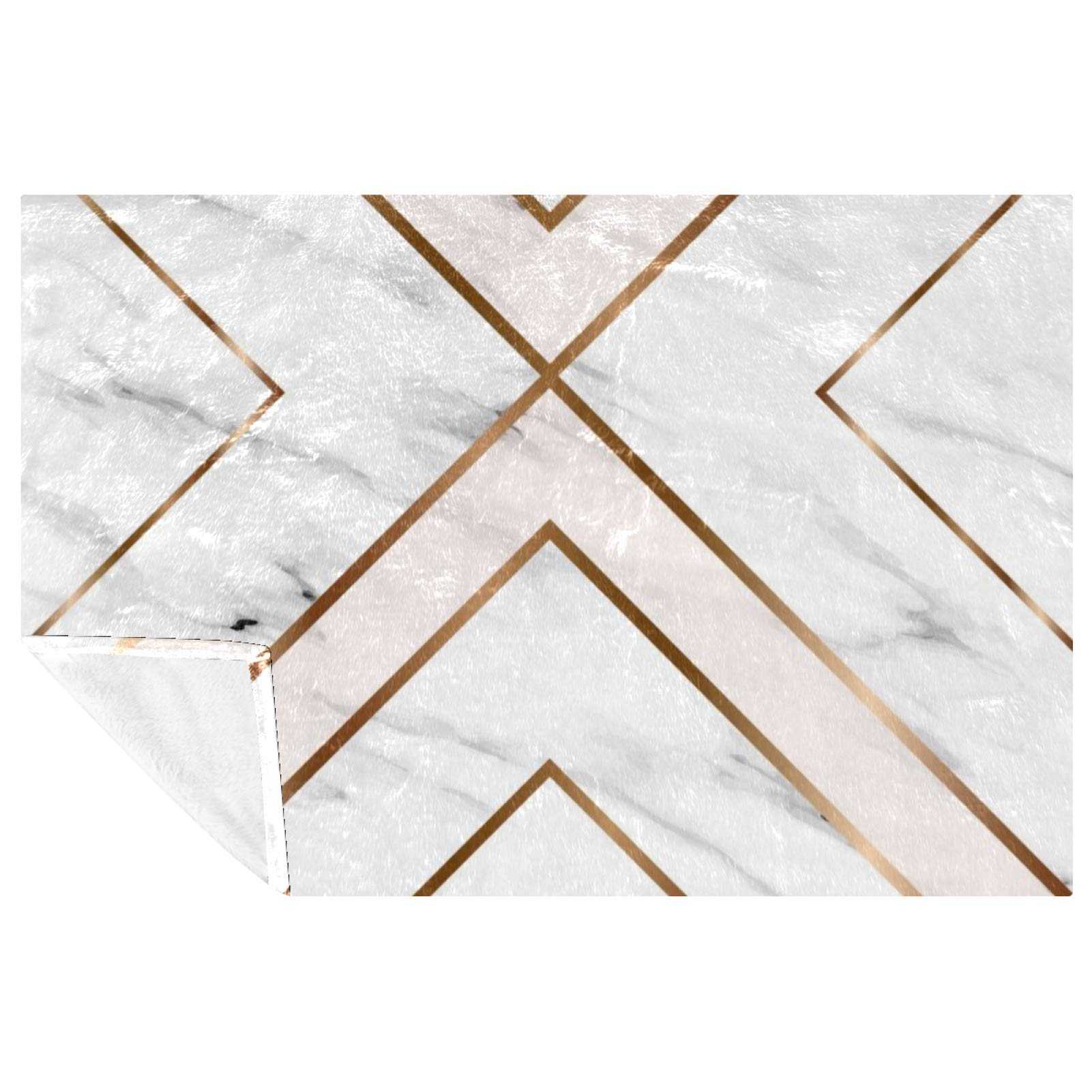 Couverture chaude géométrique dorée 150x100 cm pour lit et canapé