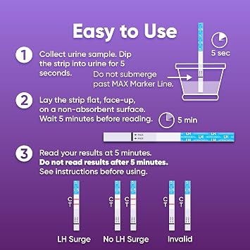 Ovulation Test Strips LH Test for Ovulation Detection, Easy-to-Use Home Ovulation Tracking(LH Test Strips 15 Count)