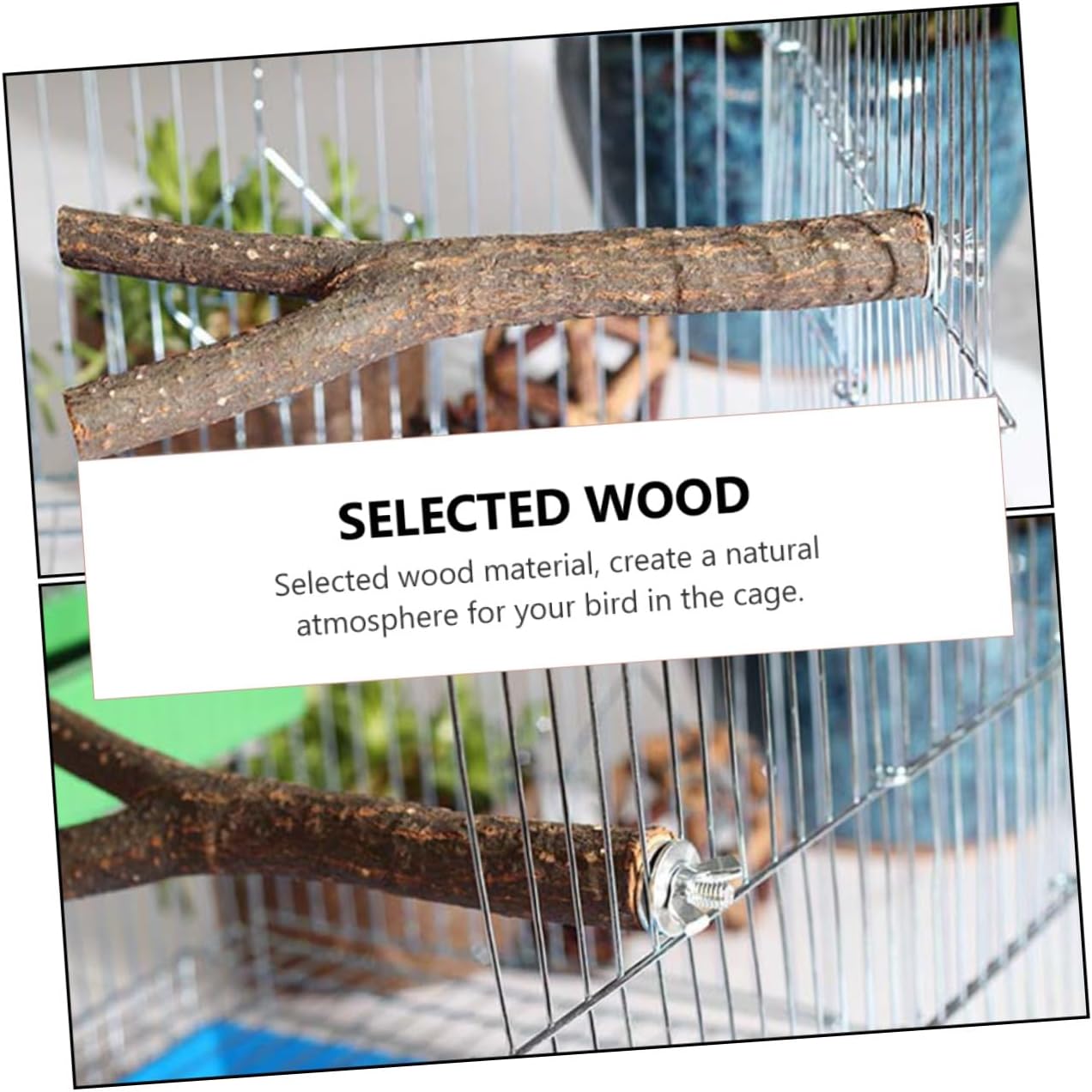 4pcs Parrot Wood Perch Stand Natural Fork Design for Bird Cage Accessories Comfortable Bird Perching Rack for Parrots Canaries and More