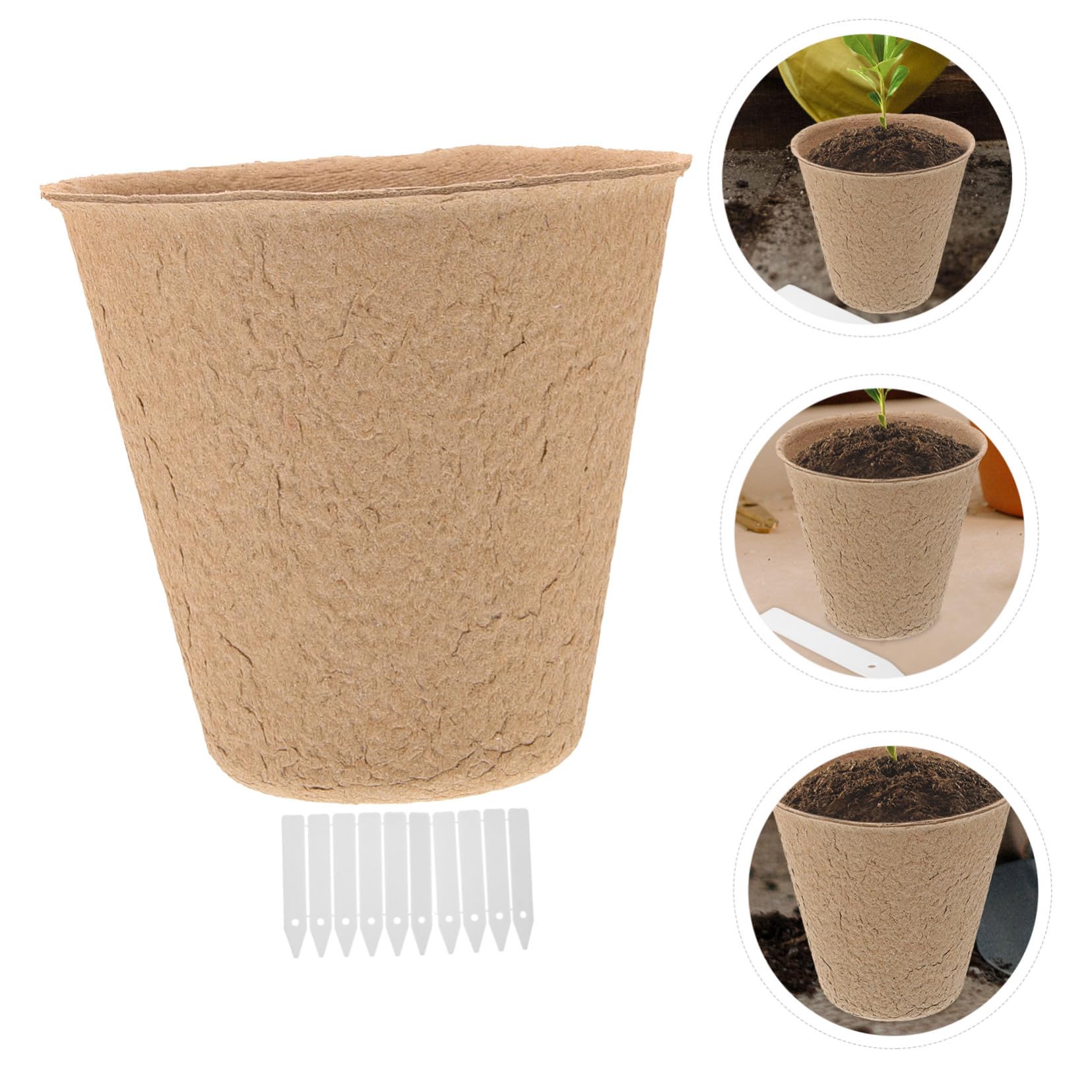 Toyvian Kit de 110 Pots de Tourbe pour Semis de Plantes, Jardinage Intérieur et Extérieur, Pots de Pépinière Compostables 10 Étiquettes, Taille Standard, Écologique,