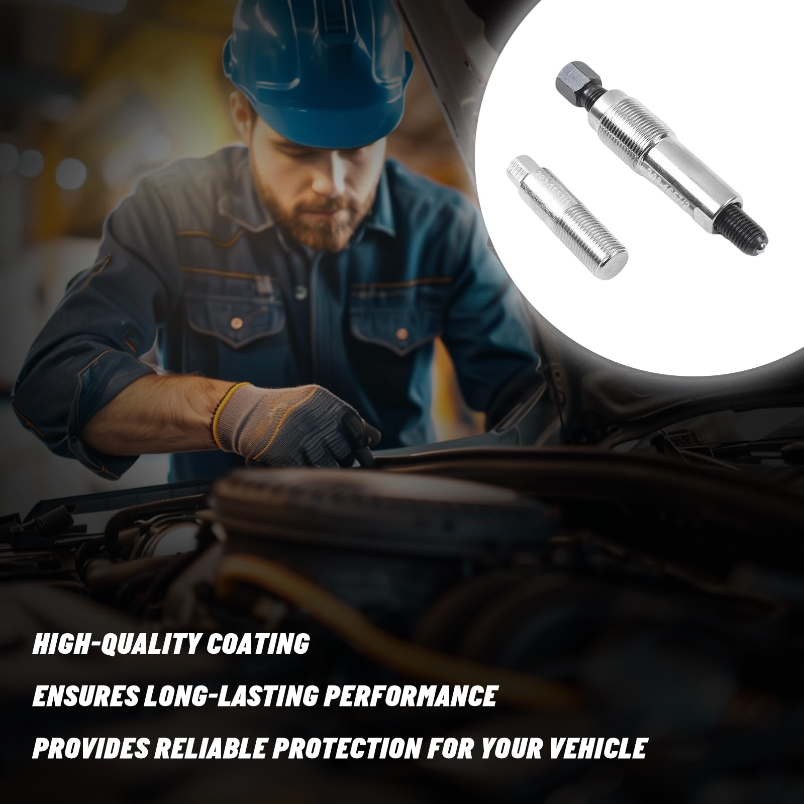 Outil de retrait de poulie de vilebrequin, outil d'extraction de poulie en acier au carbone compatible avec moteur Ford Ranger 2,0 L EcoBlue pour courroie de distribution, OEM 303-1657/1 303