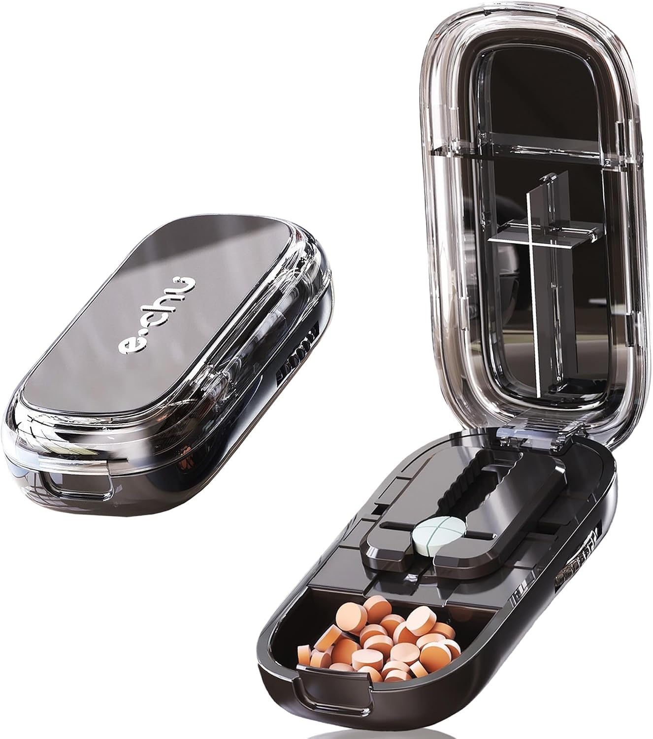 Pill Cutter Splitter for Small &amp; Tiny Pills Cuts into 1/2 1/4 Black