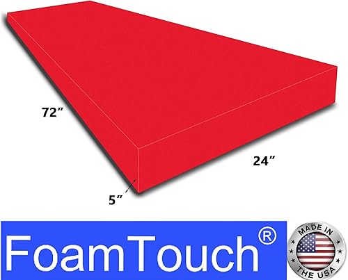 Miniatura 30 de FoamTouch 1" Thick x 24" Wide x 72" Long Charcoal High Density Foam, Ideal for Foam Padding, Seat Replacement, Chair Cushion Replacement, Wheelchair