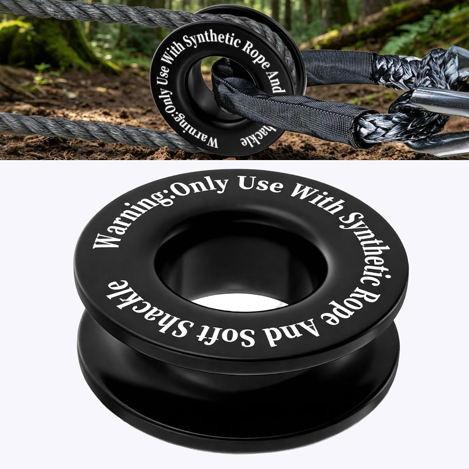 Winch Snatch Recovery Ring, Heavy Duty High Break Strength Tow Ring, 1PCS