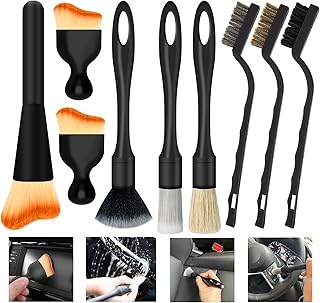 Behiruch Detailing Brush Set, 9 x Car Detailing Brush in Hard - Medium - Soft, Dust Brush Car for Professional Car Care Interior & Exterior for Car Dashboard, Ventilation Nozzles and Motorcycles