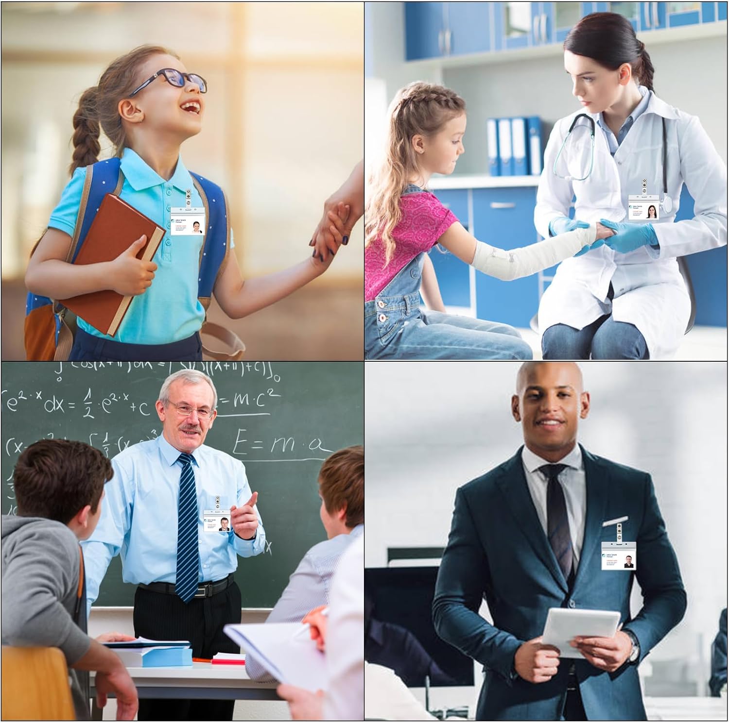 30 Packs ID Badge Holder with Metal Badge Clip, Plastic ID Card Holder for Badges with ID Badge Clip, Clear Name Badge Holder Horizontal Badge Holders with Badge Clips - Image 6